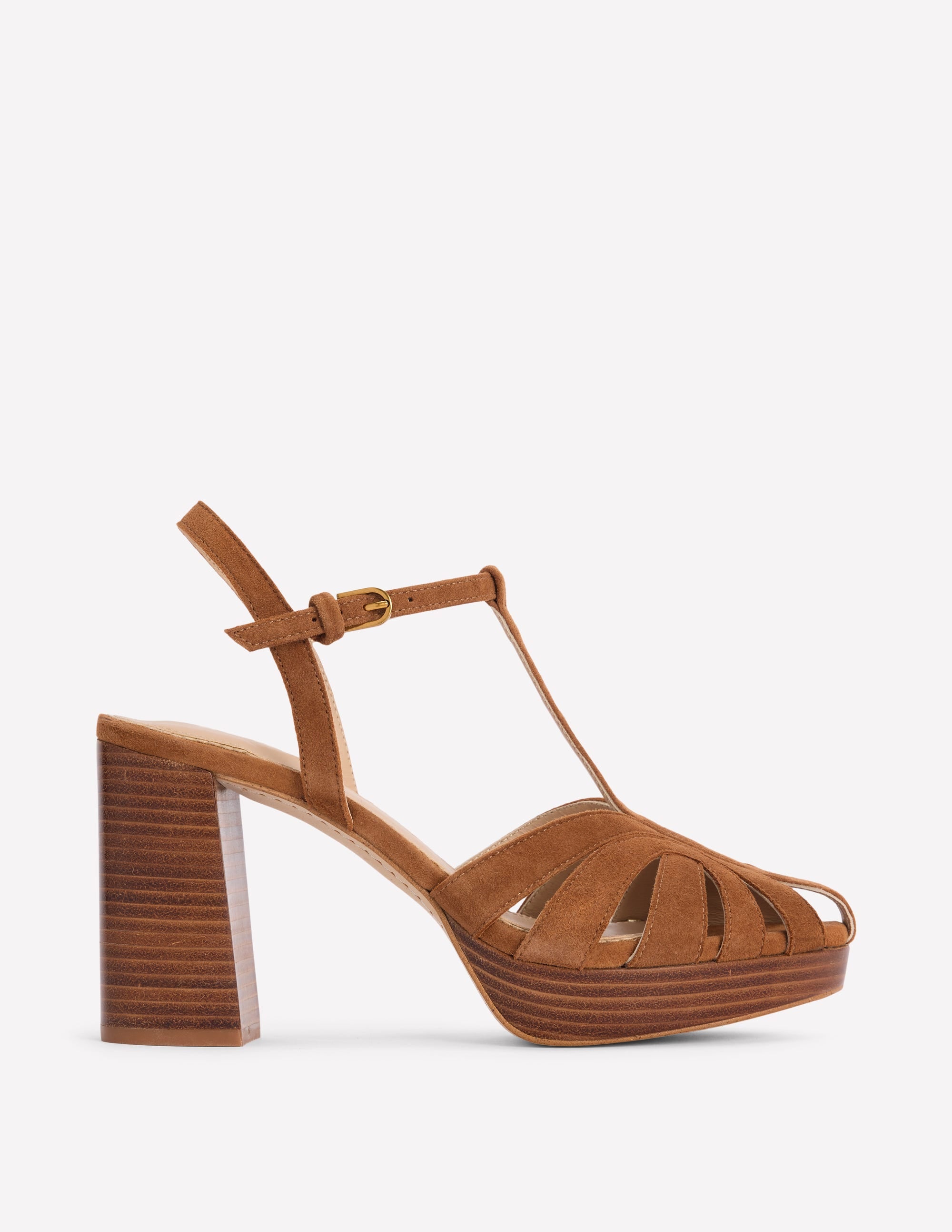 Platform Cage Sandals-Tan - Image 1