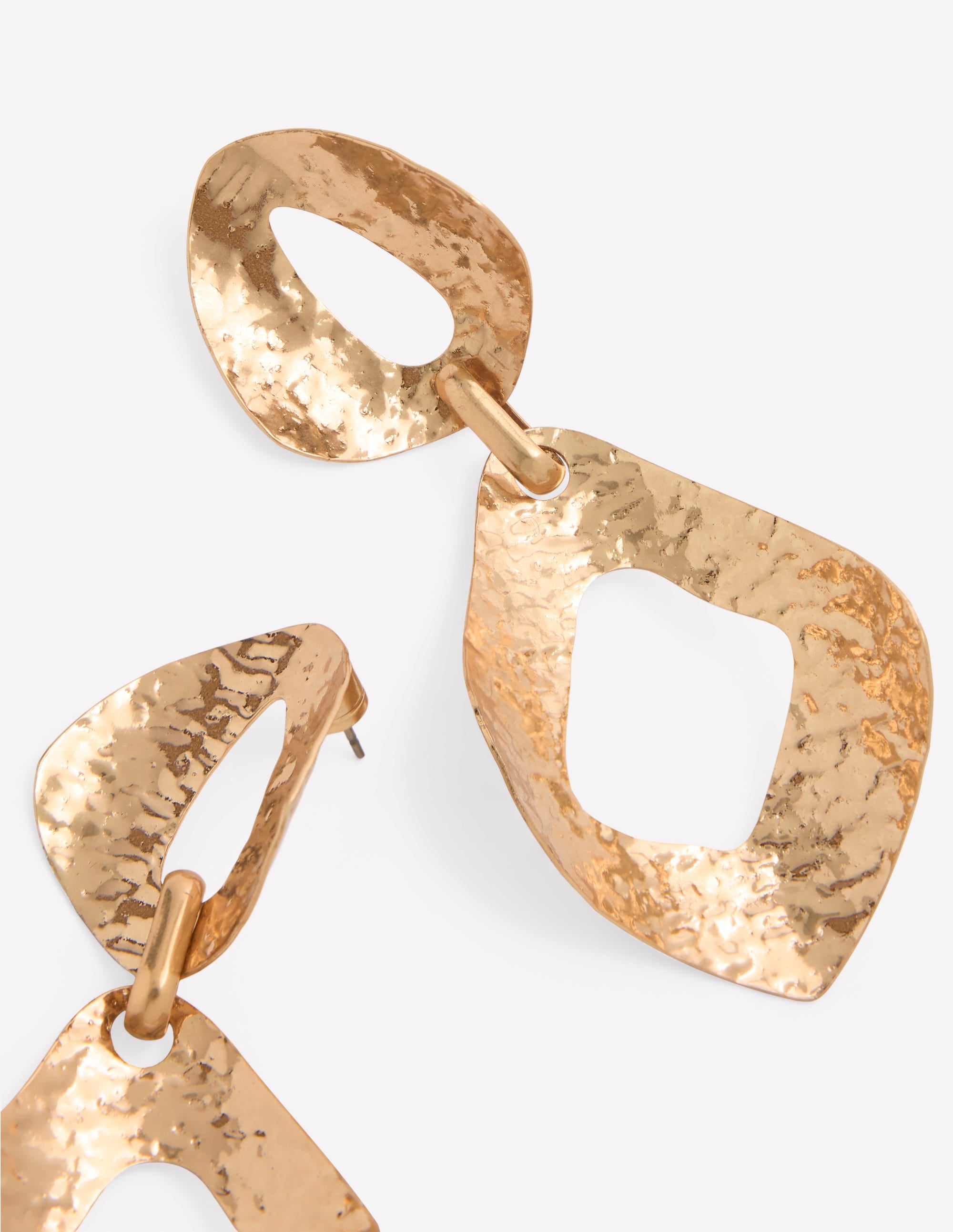 Hammered Double Earrings-Gold Colour - Image 4