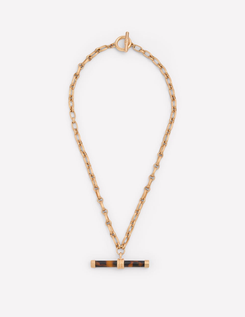 Resin Interest T-bar Necklace-Classic Tort-3