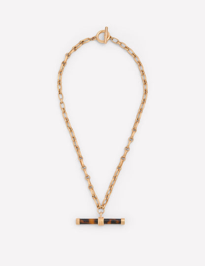 Resin Interest T-bar Necklace-Classic Tort-3