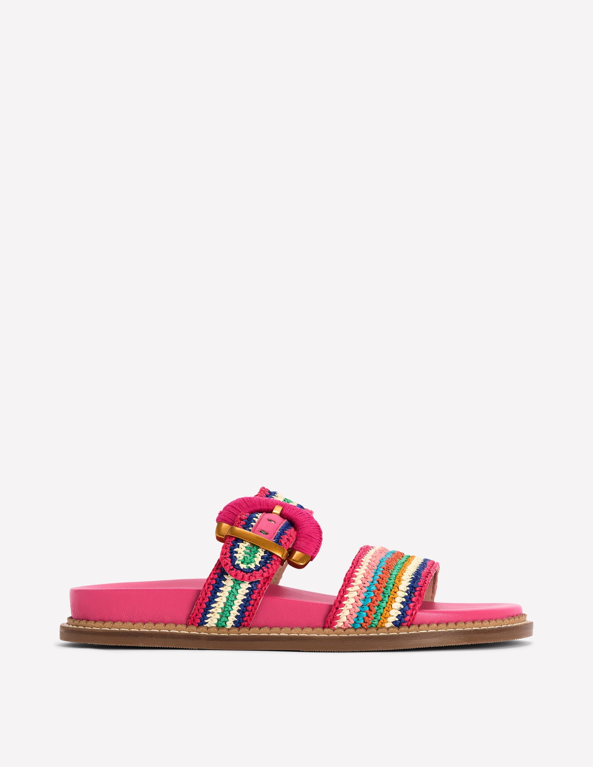 Caryl Double Strap Sandals-Multi Stripe - Image 1