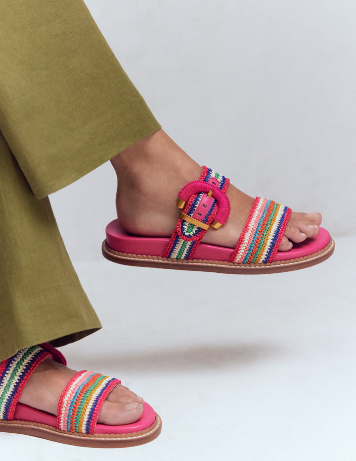 Caryl Double Strap Sandals-Multi Stripe