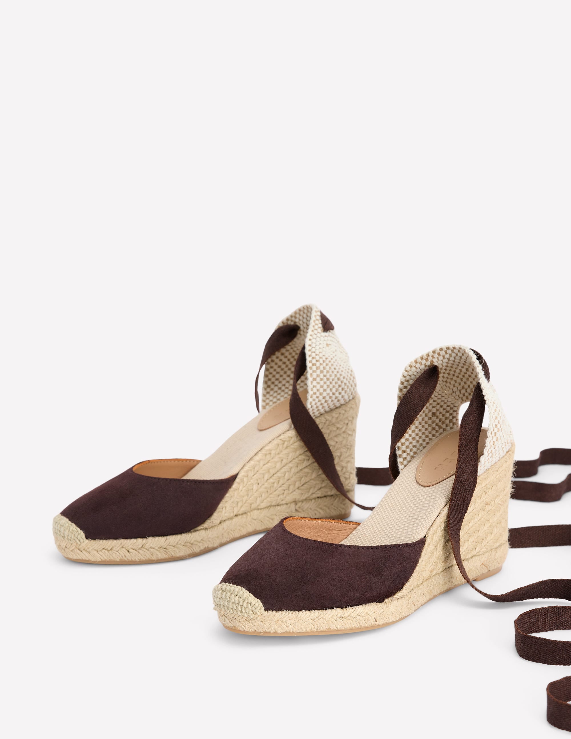 Cassie High Wedge Espadrilles-Bitter Chocolate - Image 3