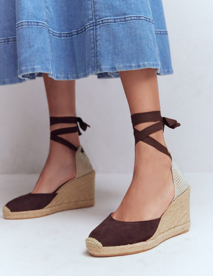 Cassie High Wedge Espadrille-Bitter Chocolate