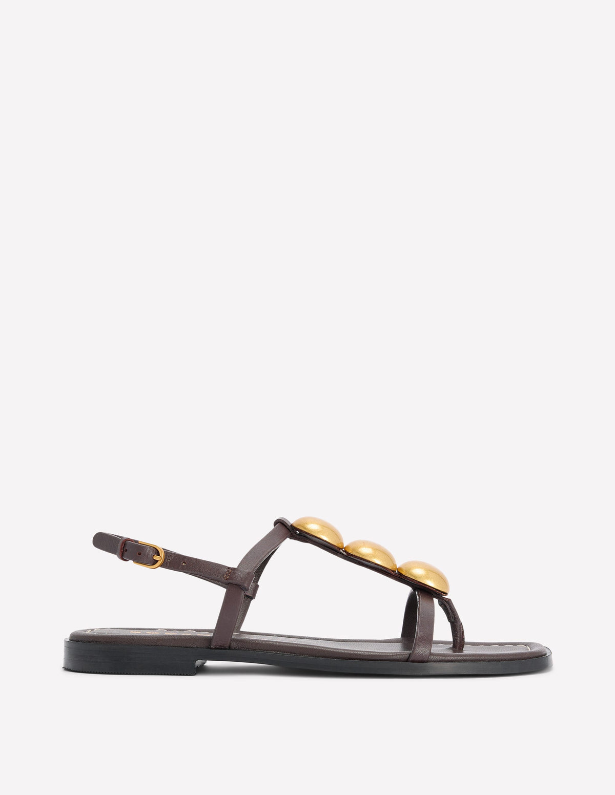 Disc Flat Sandals-Dark Chocolate - Image 1