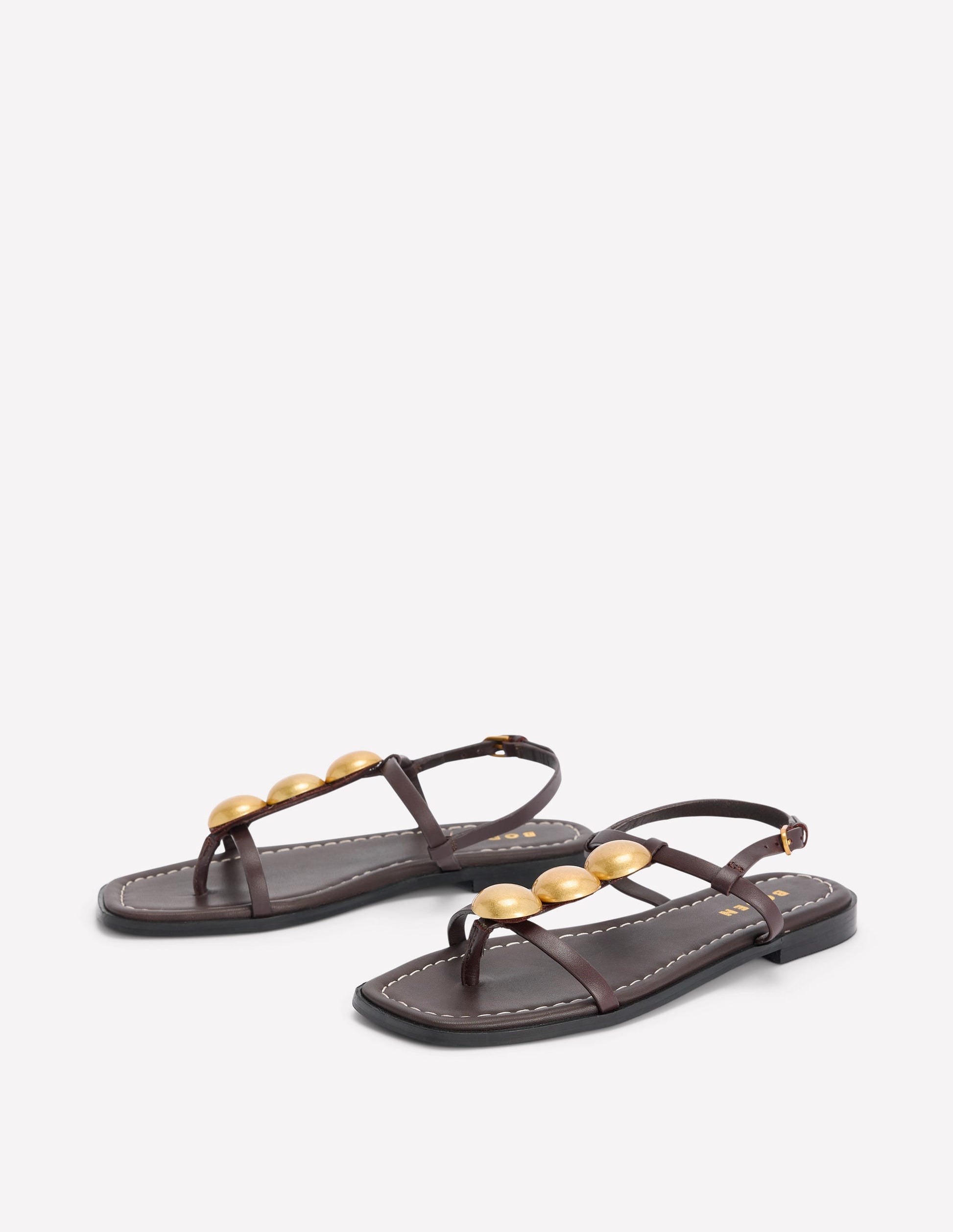 Disc Flat Sandals-Dark Chocolate-3