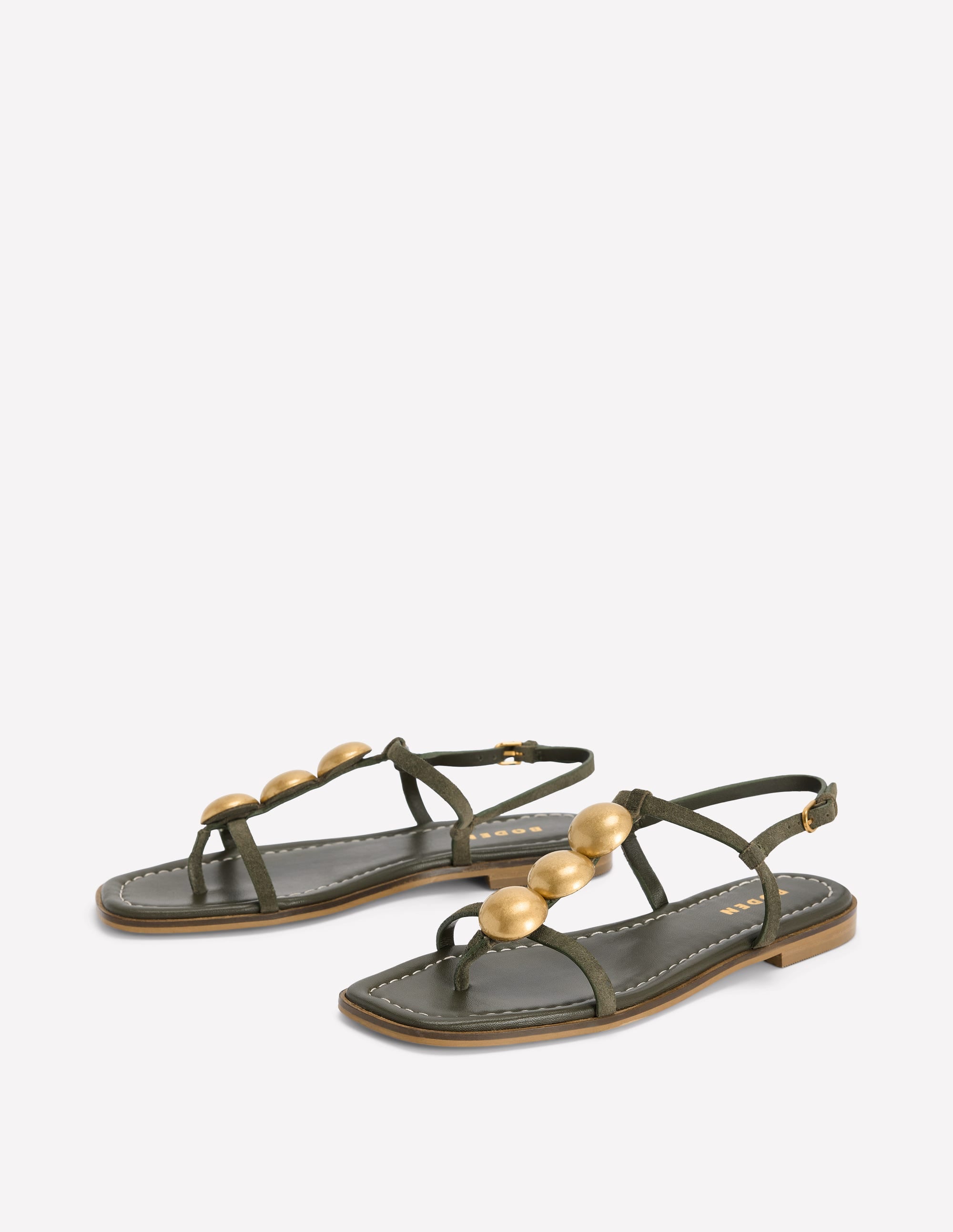 Disc Flat Sandals-Deep Olive - Image 3