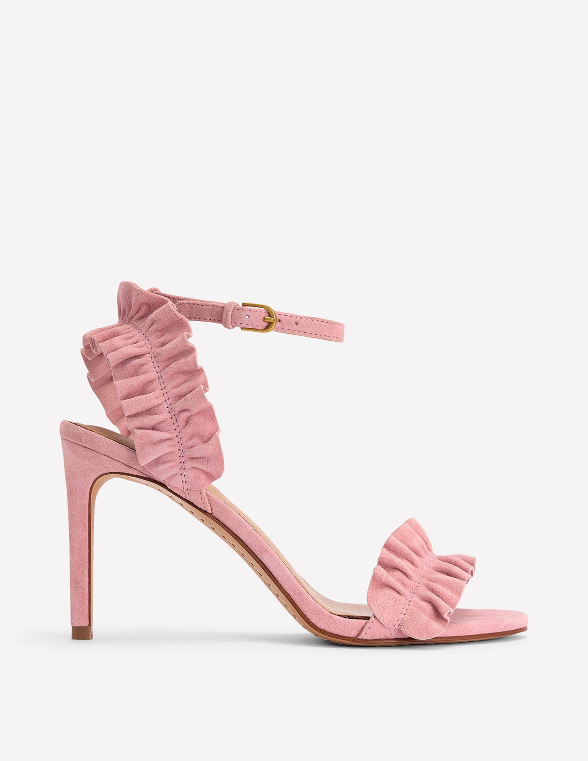 Pleat Detail Heeled Sandals-Almond Pink - Image 1