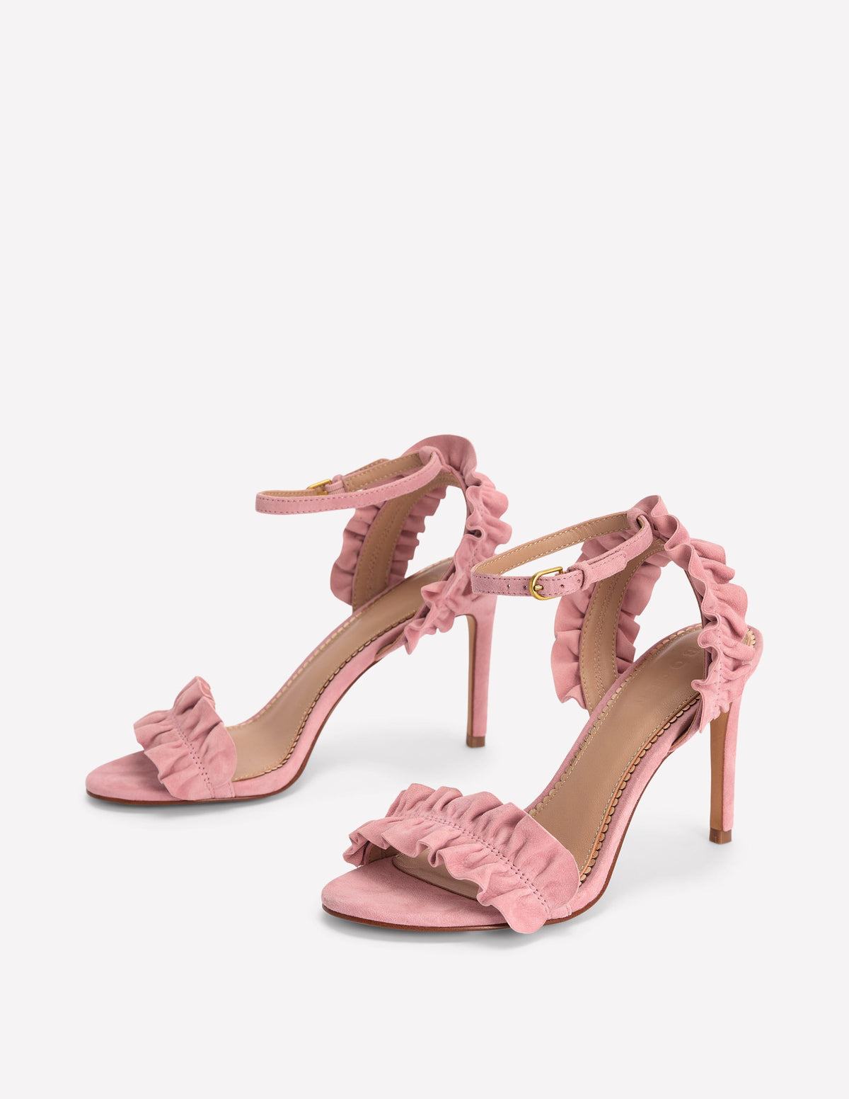 Pleat Detail Heeled Sandals-Almond Pink - Image 4