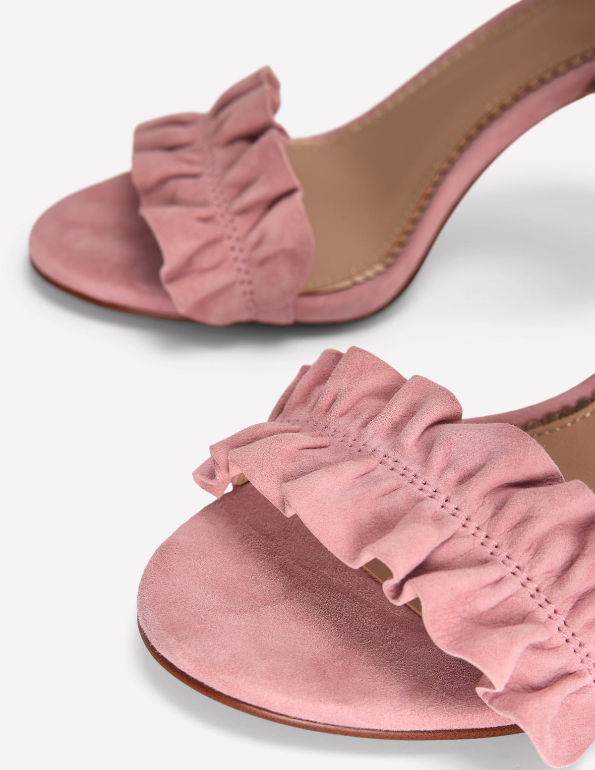 Pleat Detail Heeled Sandals-Almond Pink - Image 5