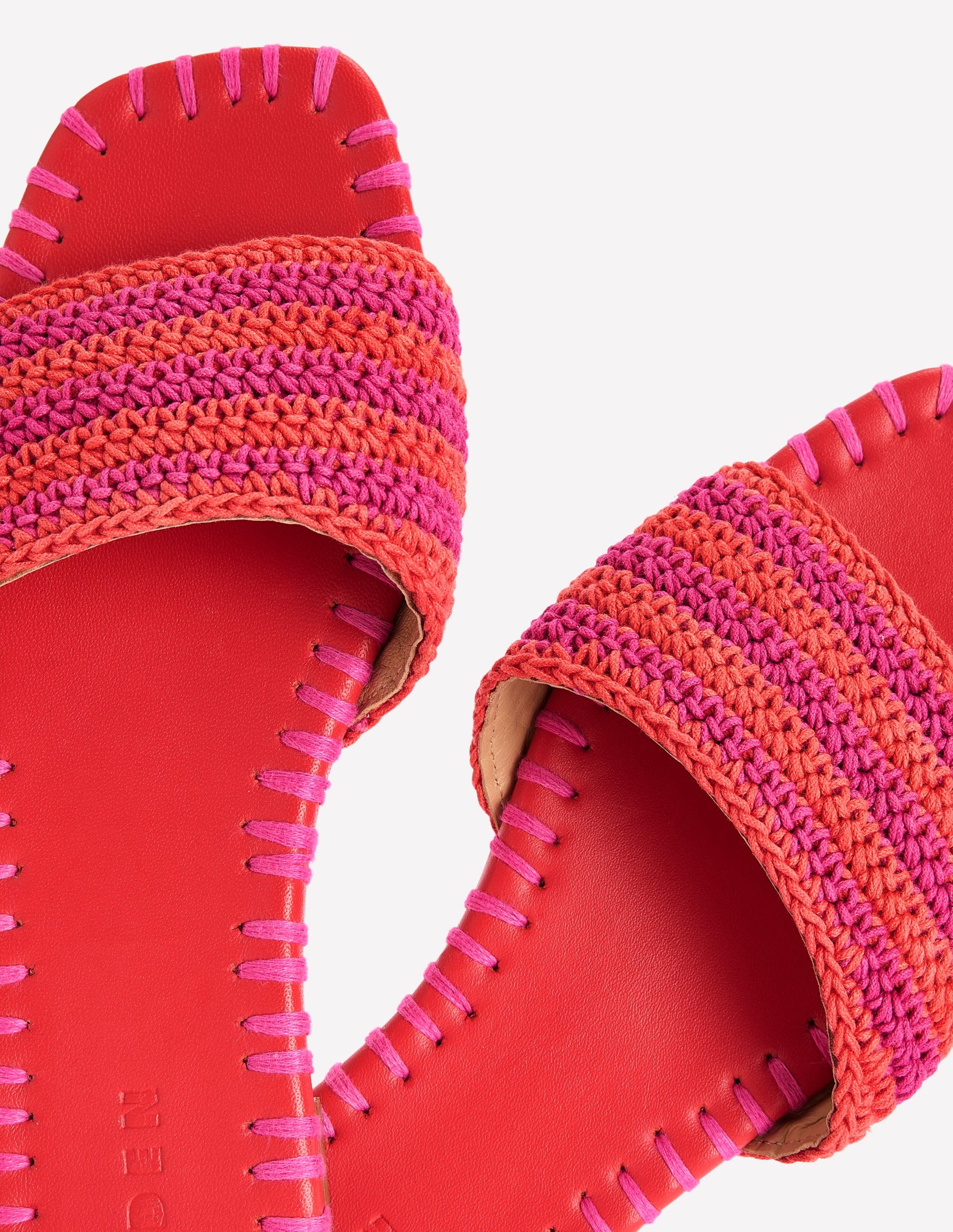 Trim Detail Flat Sandal-Pink Peony/Orange Stripe-4