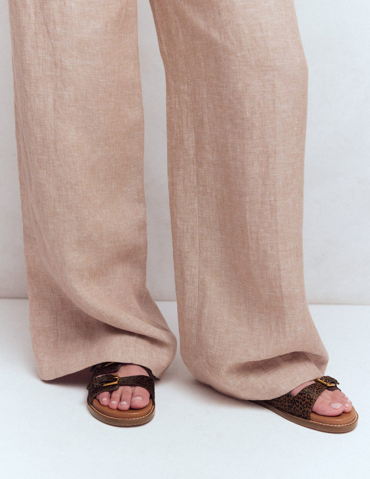 Triple Strap Footbed Sandal-Leopard