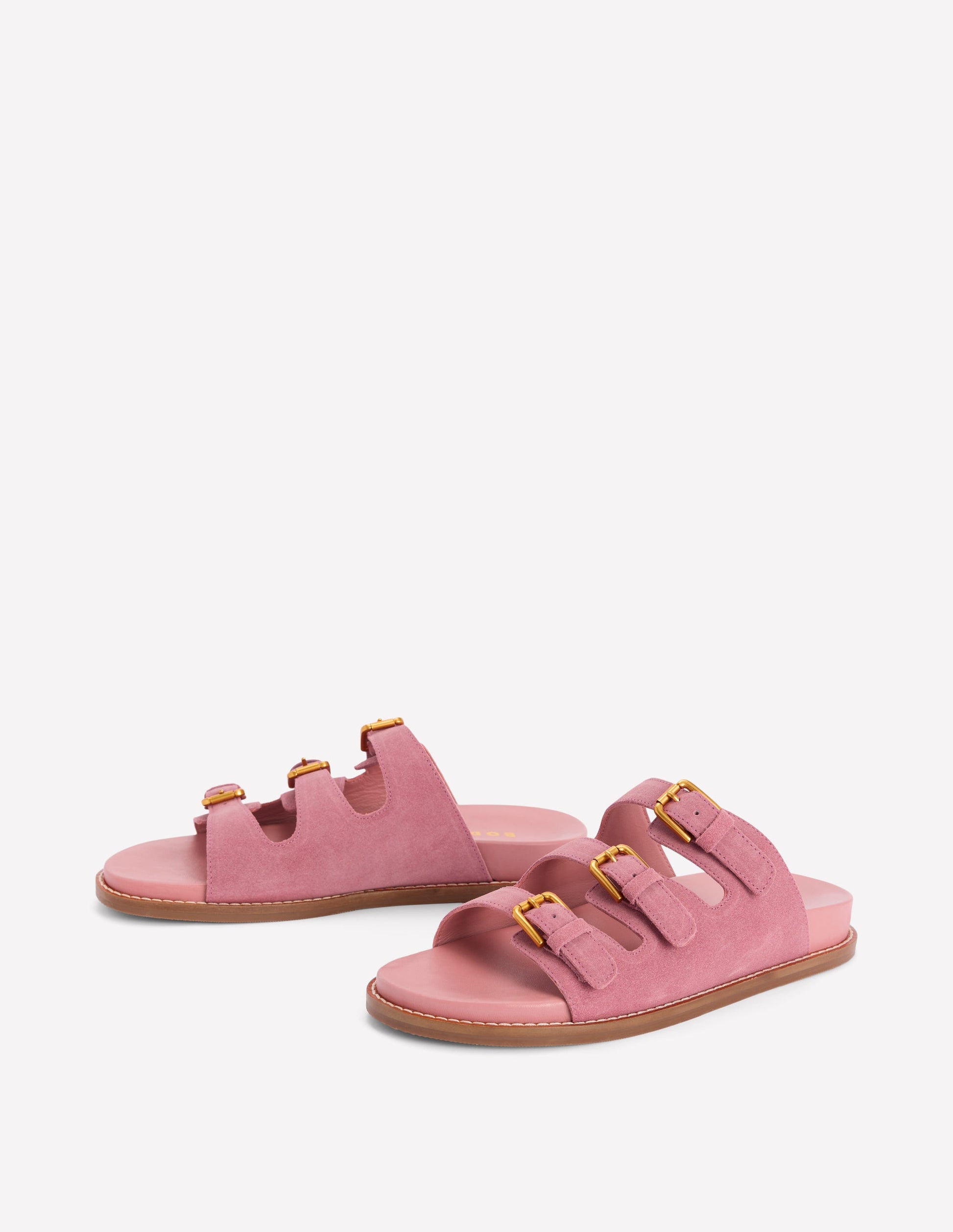 Triple Strap Footbed Sandal-Dusty Pink-3