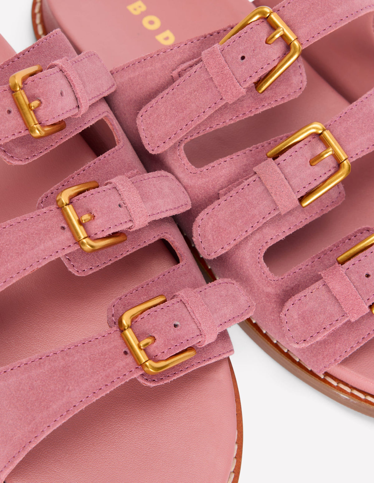 Triple Strap Footbed Sandal-Dusty Pink - Image 4