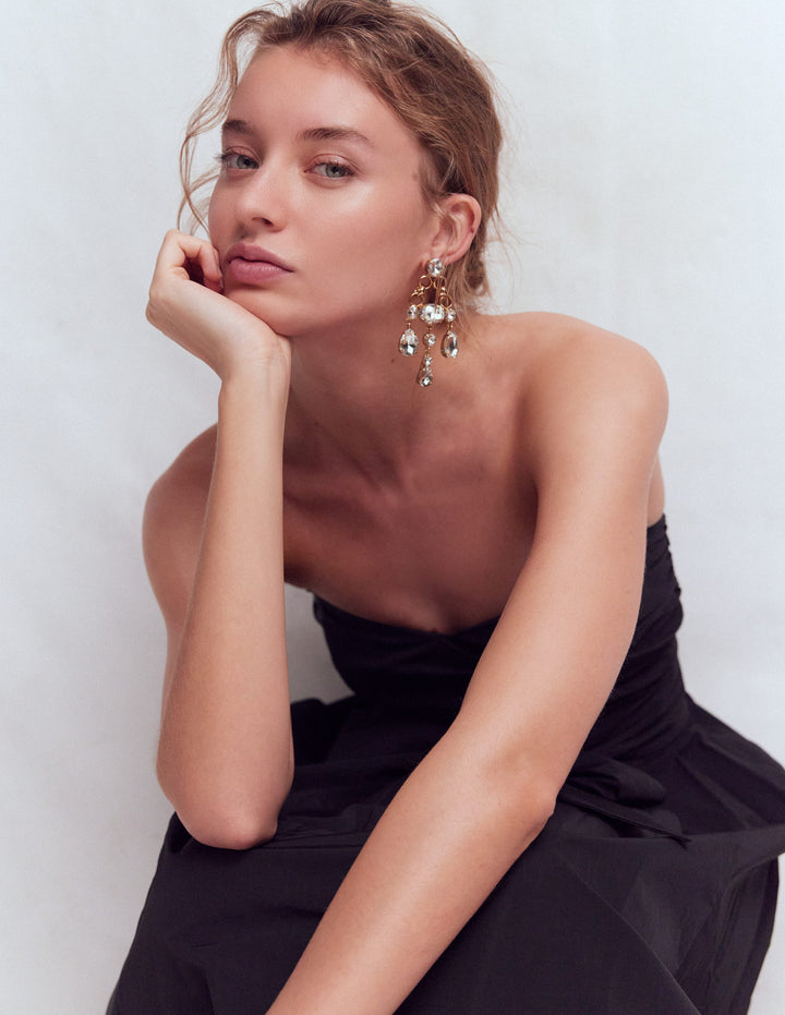 Mega Jewel Earrings-Clear