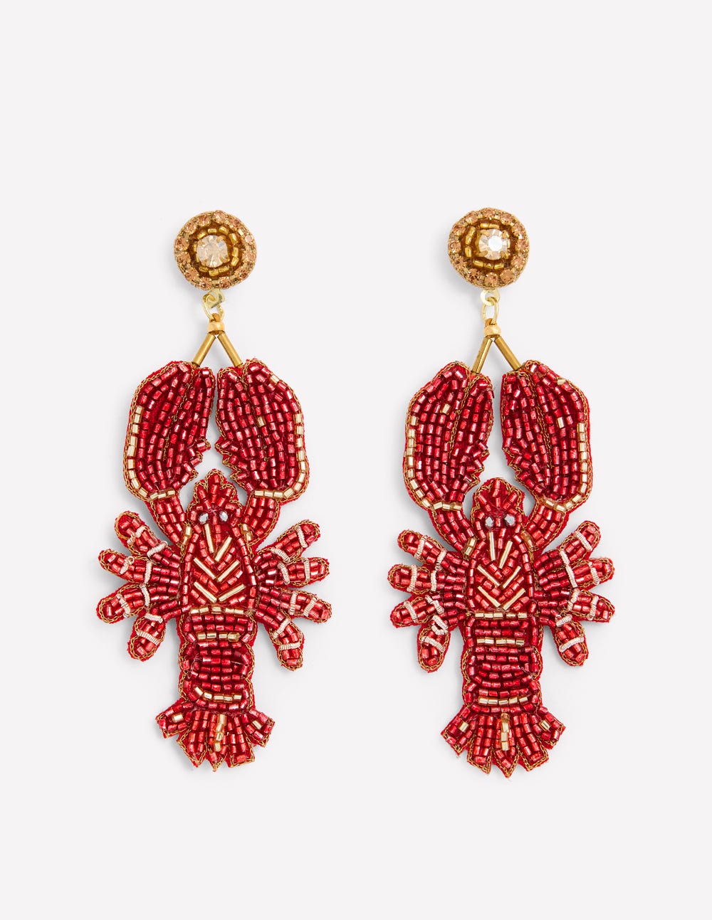 Novelty Beaded Earrings-Lobster - Image 1
