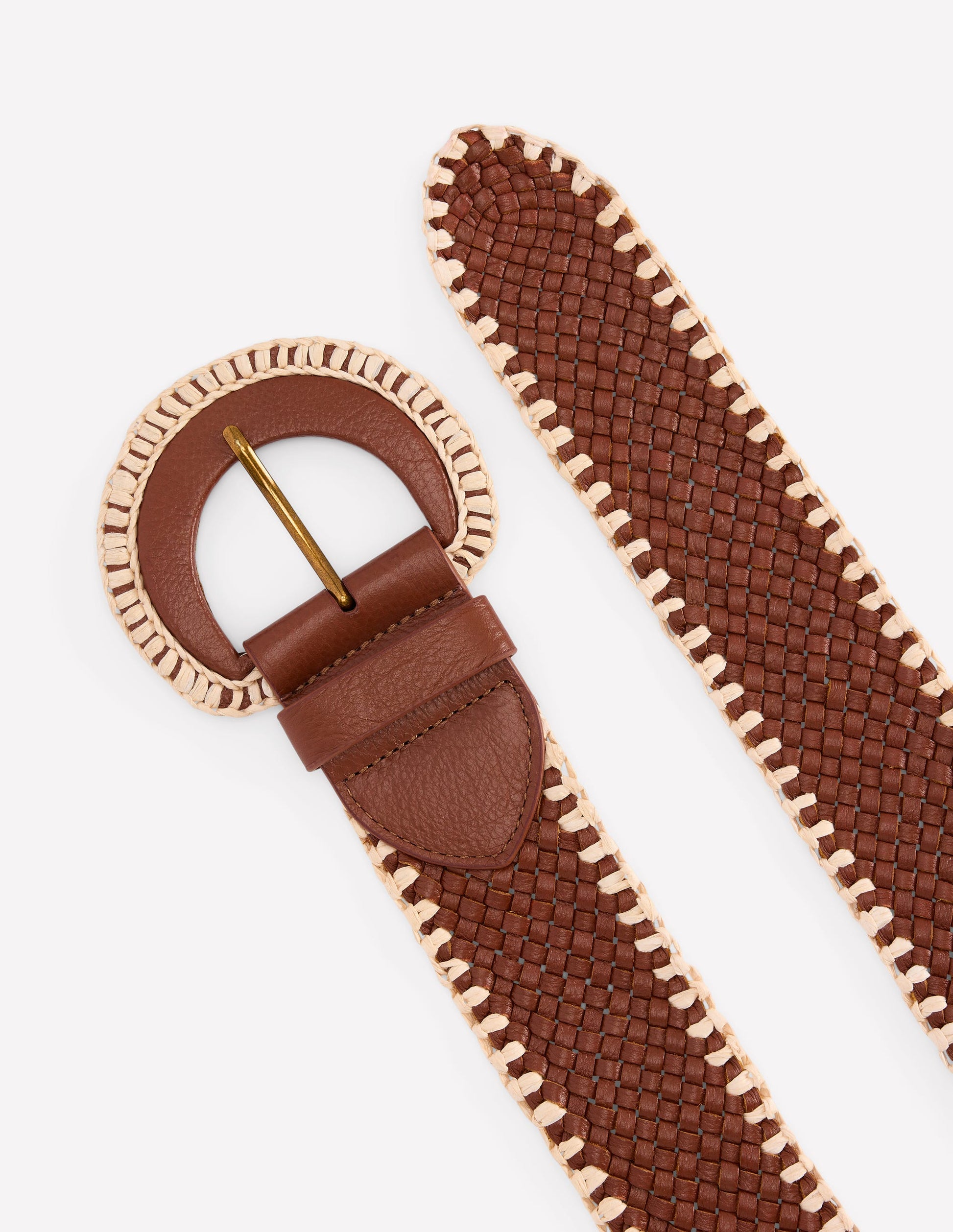 Woven Stitch Belt-Tan-3
