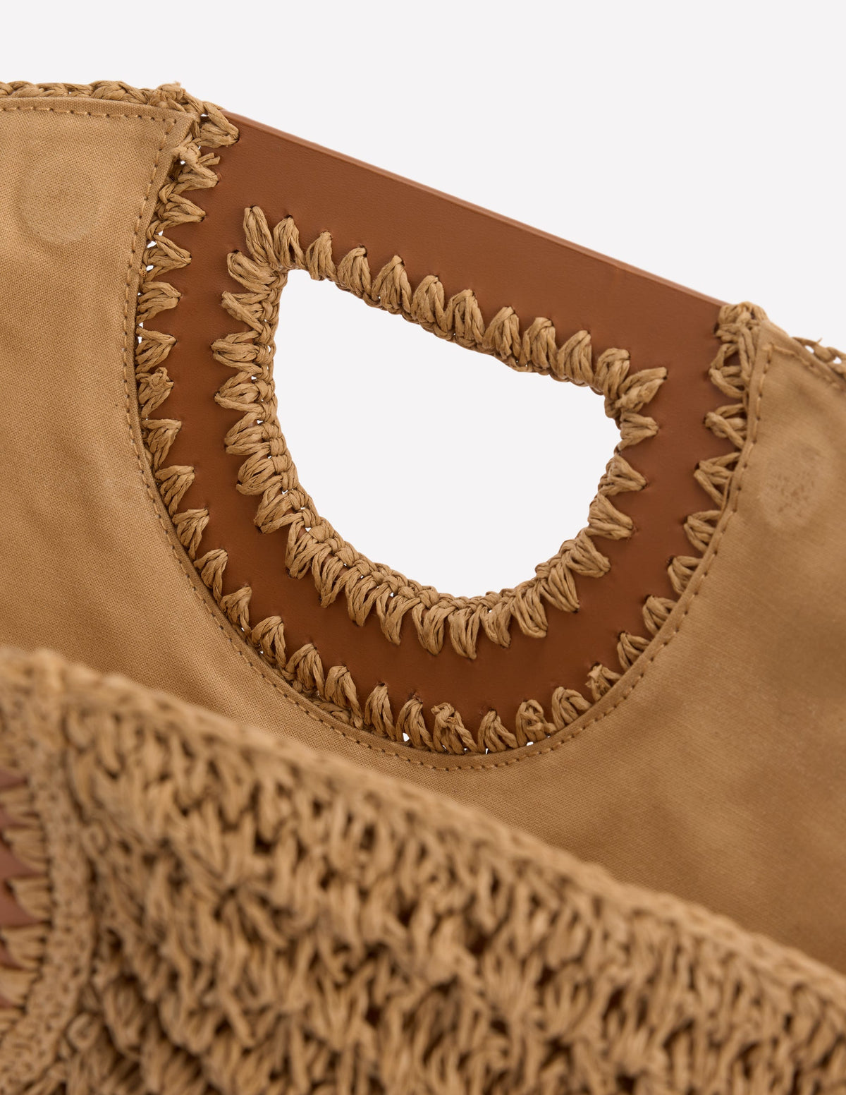 Raffia Moon Clutch-Natural Raffia - Image 6