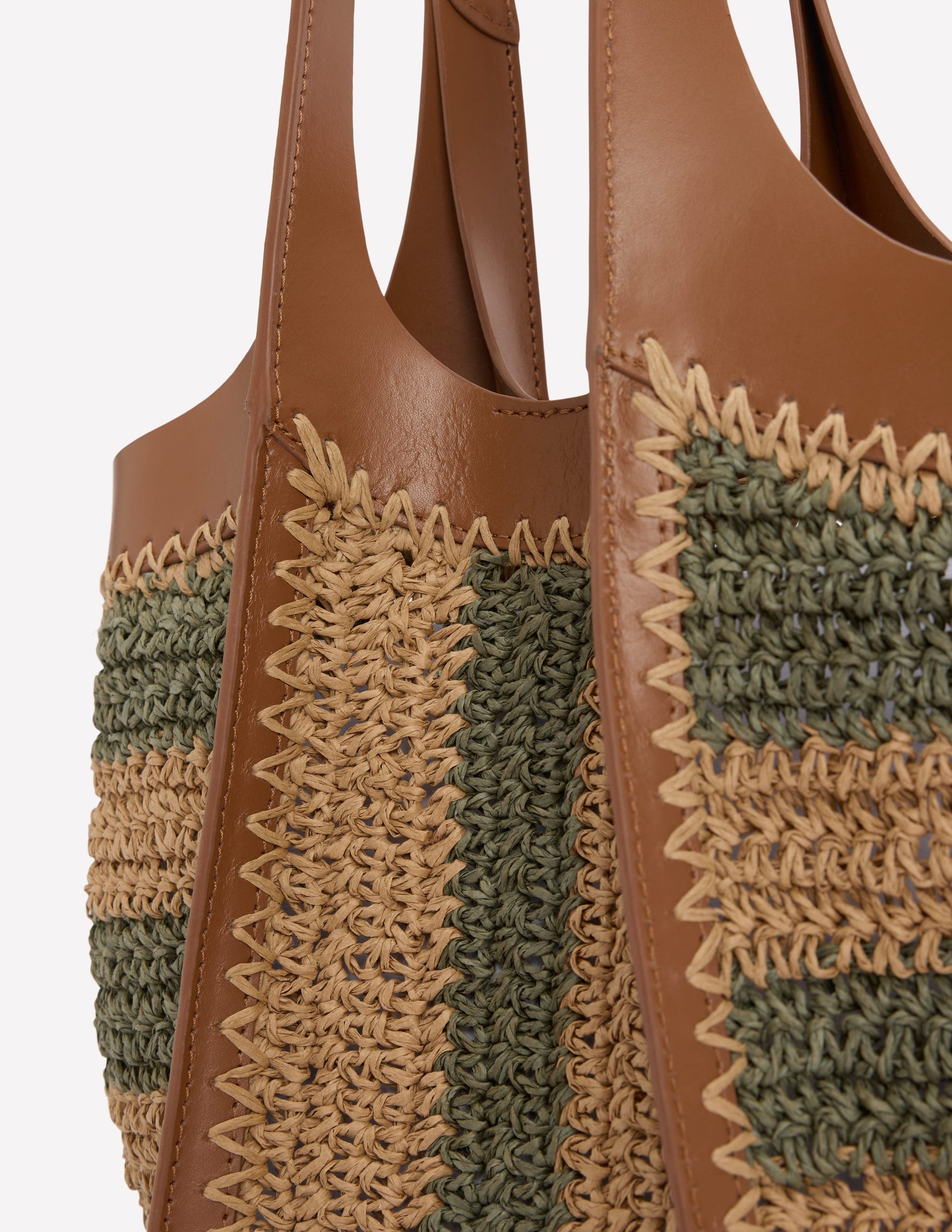 Mini Straw Tote-Khaki/Natural Stripe-3