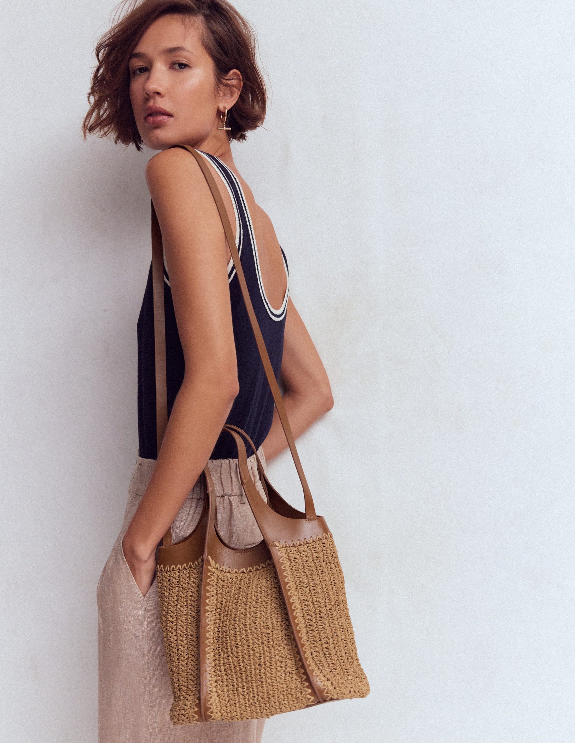 Mini Straw Tote-Natural-2