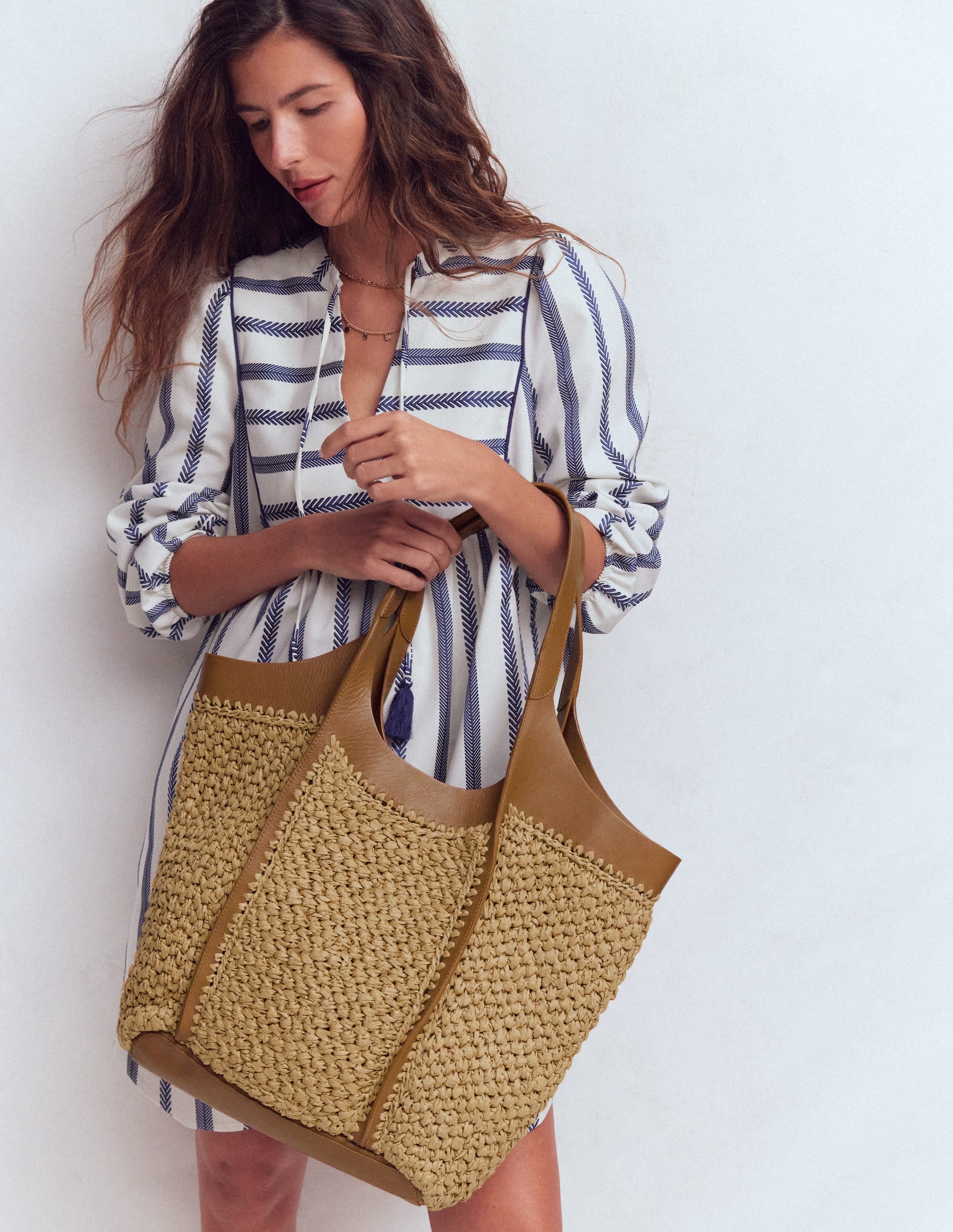 Straw Tote-Natural Raffia - Image 2