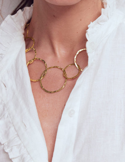 Statement Circle Necklace-Gold Colour-2