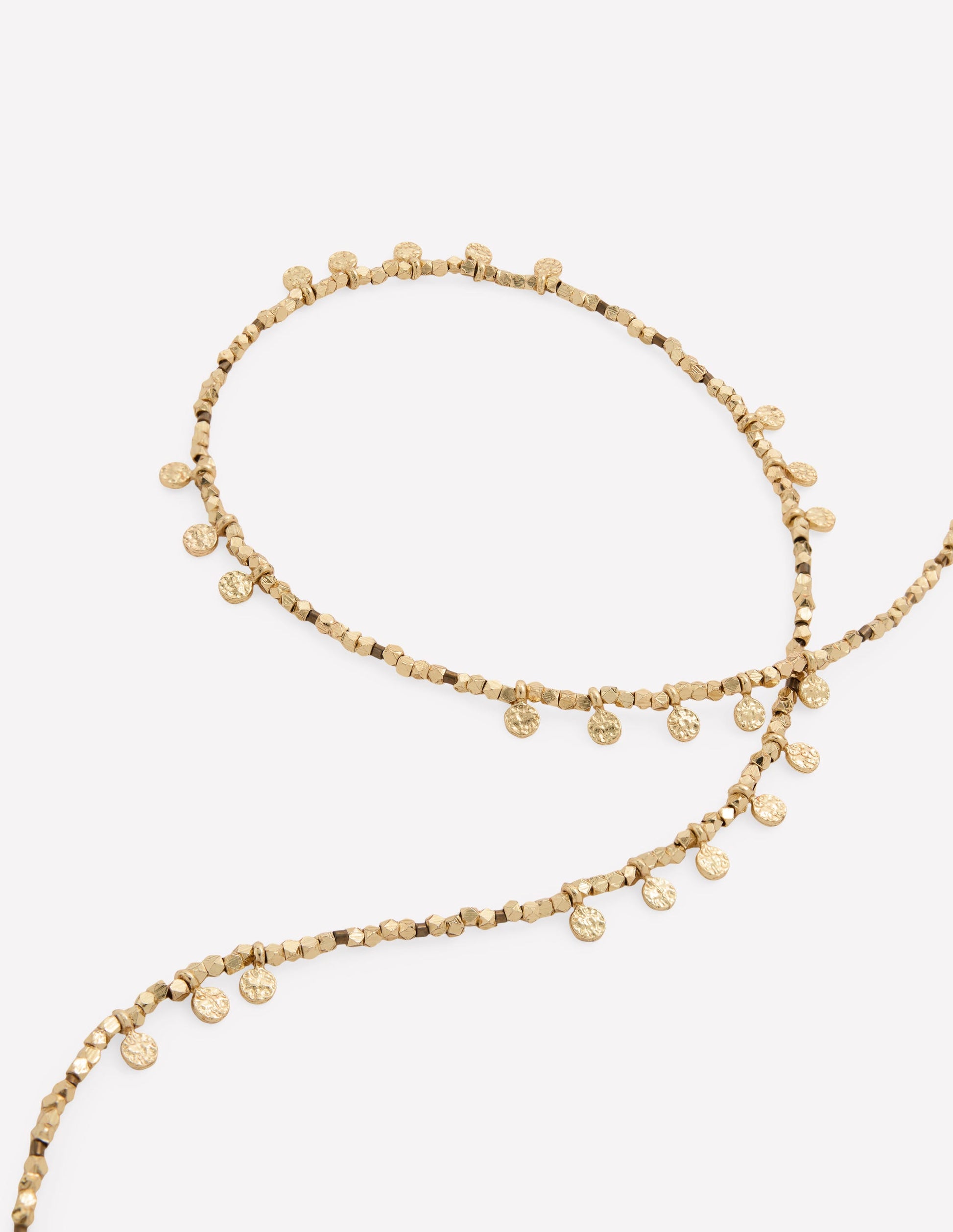 Double Strand Bead Necklace-Gold-3