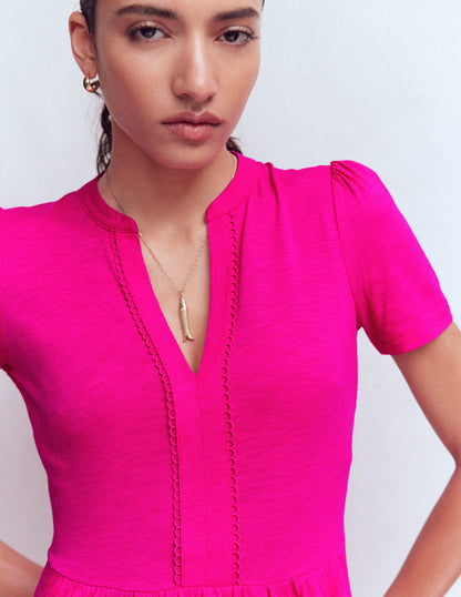 Naomi Short Jersey Dress-Pink Peony-2