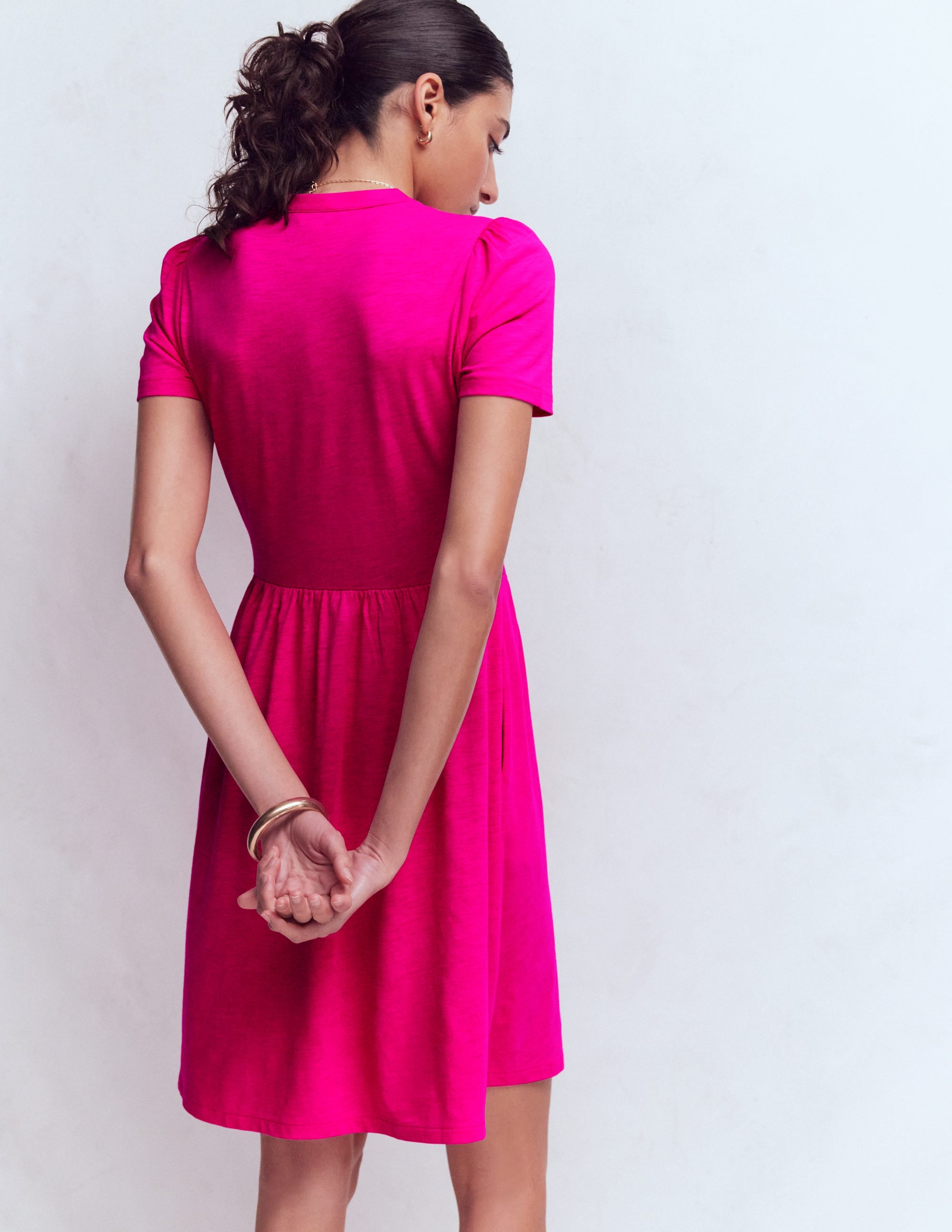 Naomi Short Sleeve Dress-Pink Peony | Boden USA