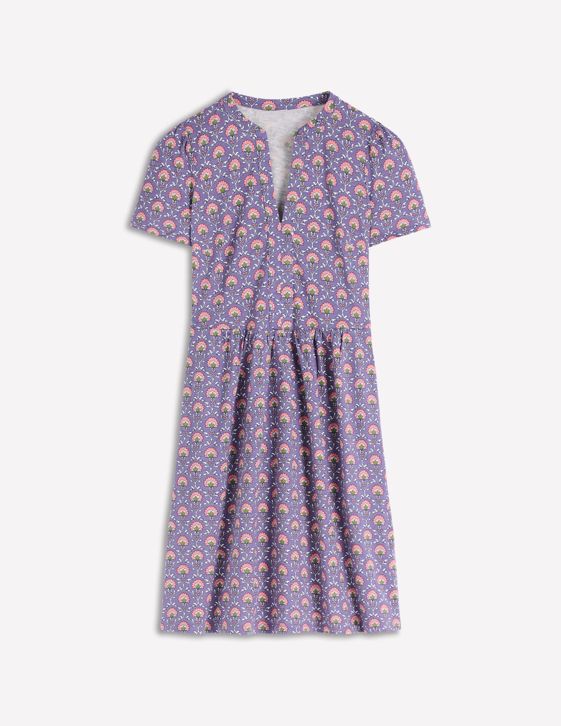 Naomi Short Sleeve Dress-Purple Thistle, Flower Lattice | Boden USA Naomi Short Sleeve Dress-Purple Thistle, Flower Lattice | Boden USA