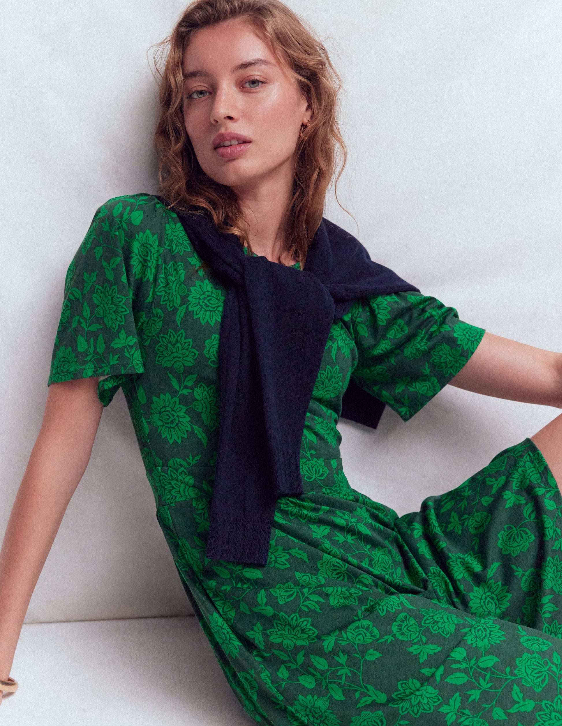 Boden Women's Louisa Short Jersey Dress in Green
