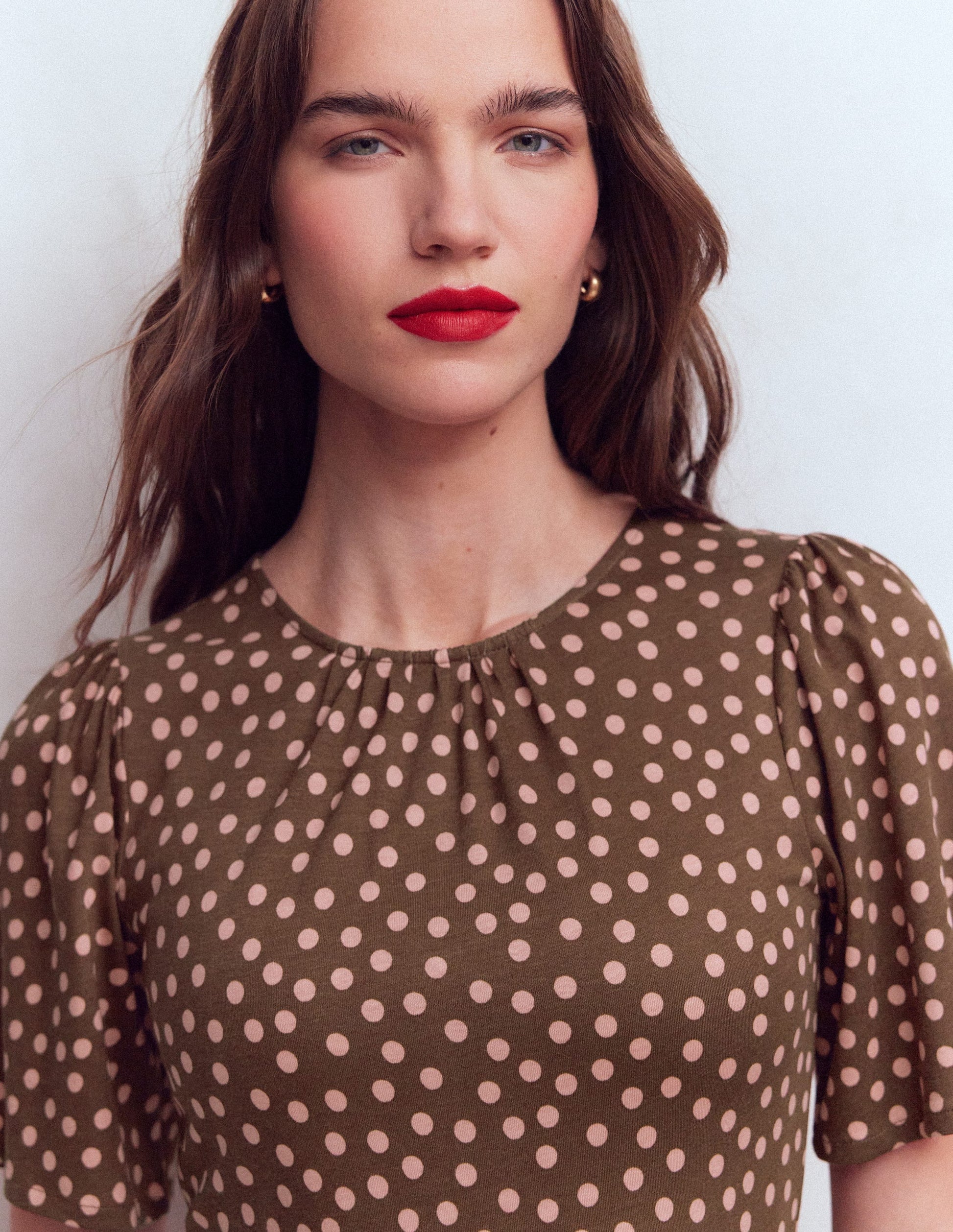 Boden Women's Louisa Short Jersey Dress in Brown