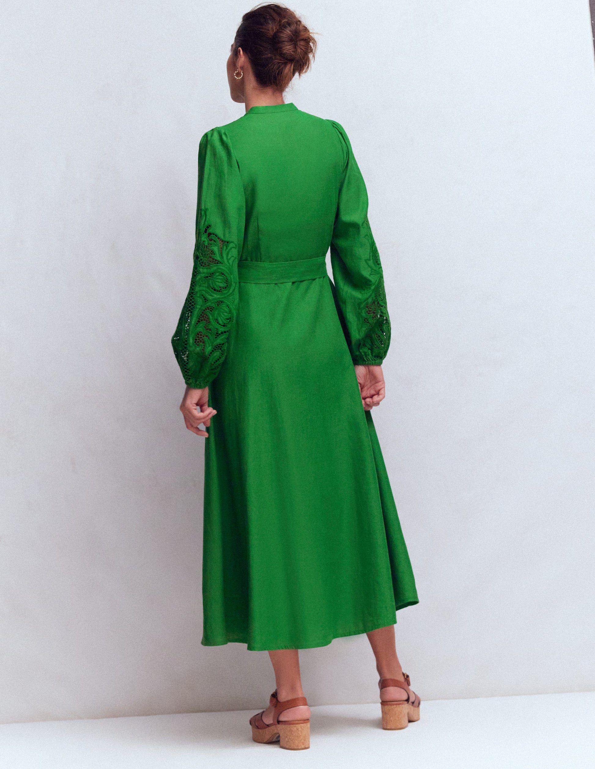 Mae Linen Blend Shirt Dress-Highland Green | Boden USA Mae Linen Blend Shirt Dress-Highland Green | Boden USA