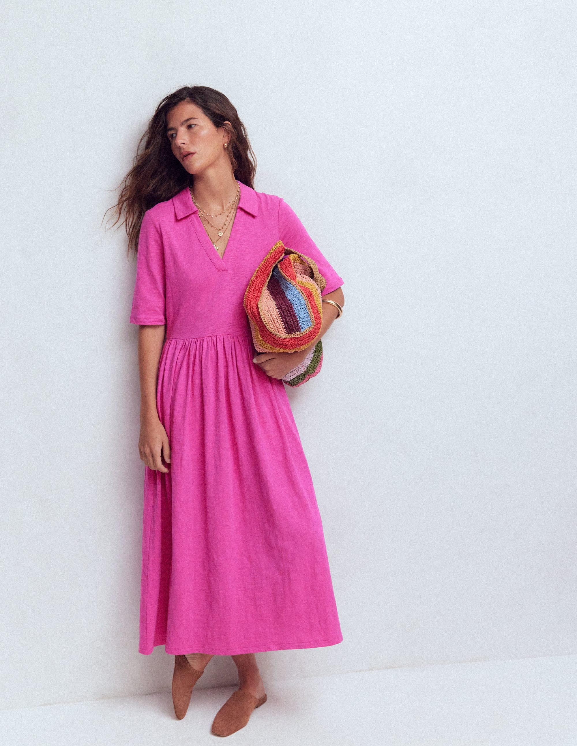 Aria Collared Jersey Dress-Passion Flower - Image 5