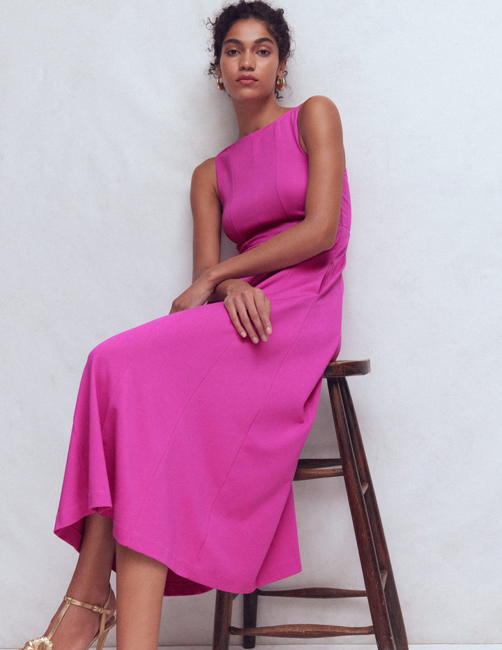 Sleeveless Ponte Midi Dress-Passion Flower