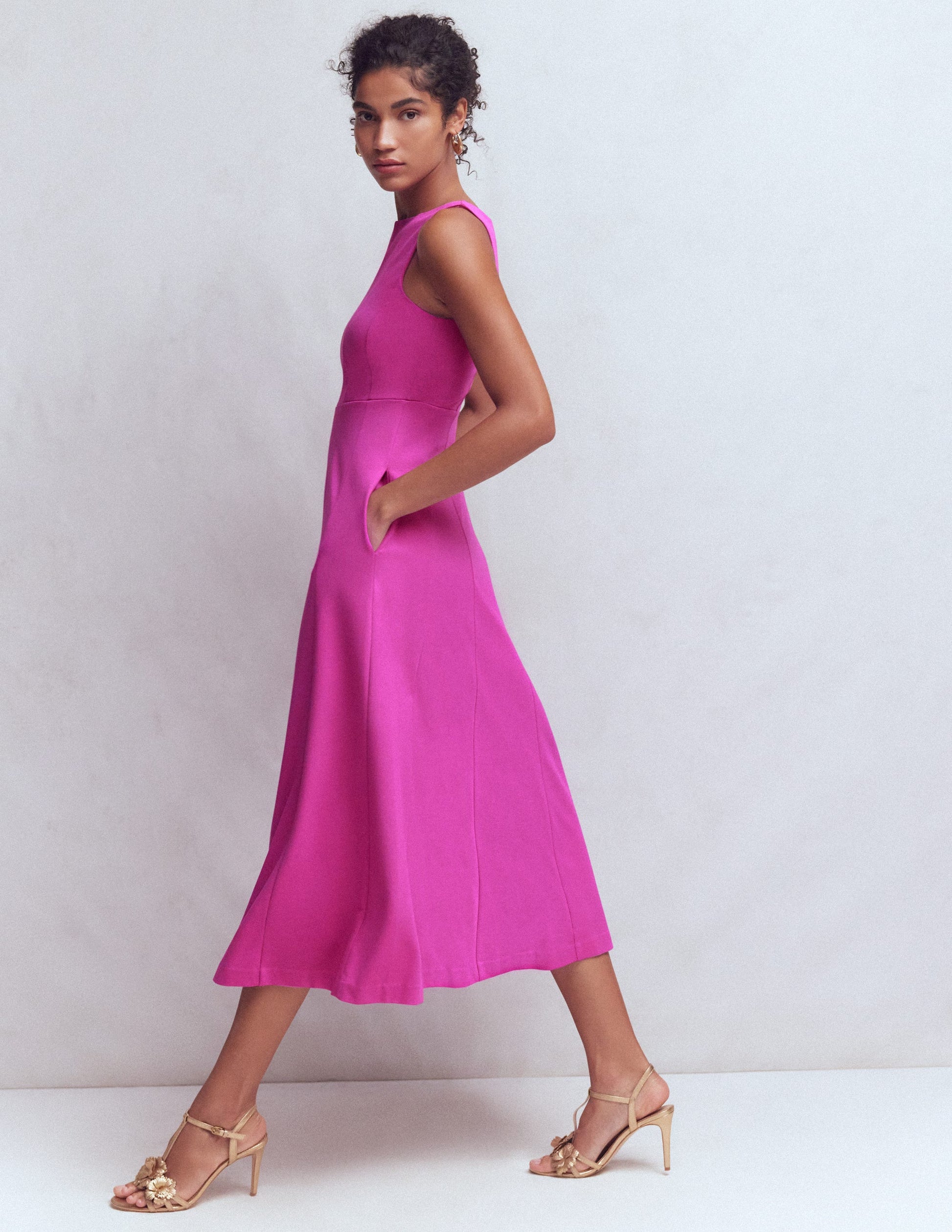 Boden Women's Sleeveless Ponte Midi Dress in Purple | Size 2 Boden Women's Sleeveless Ponte Midi Dress in Purple | Size 2