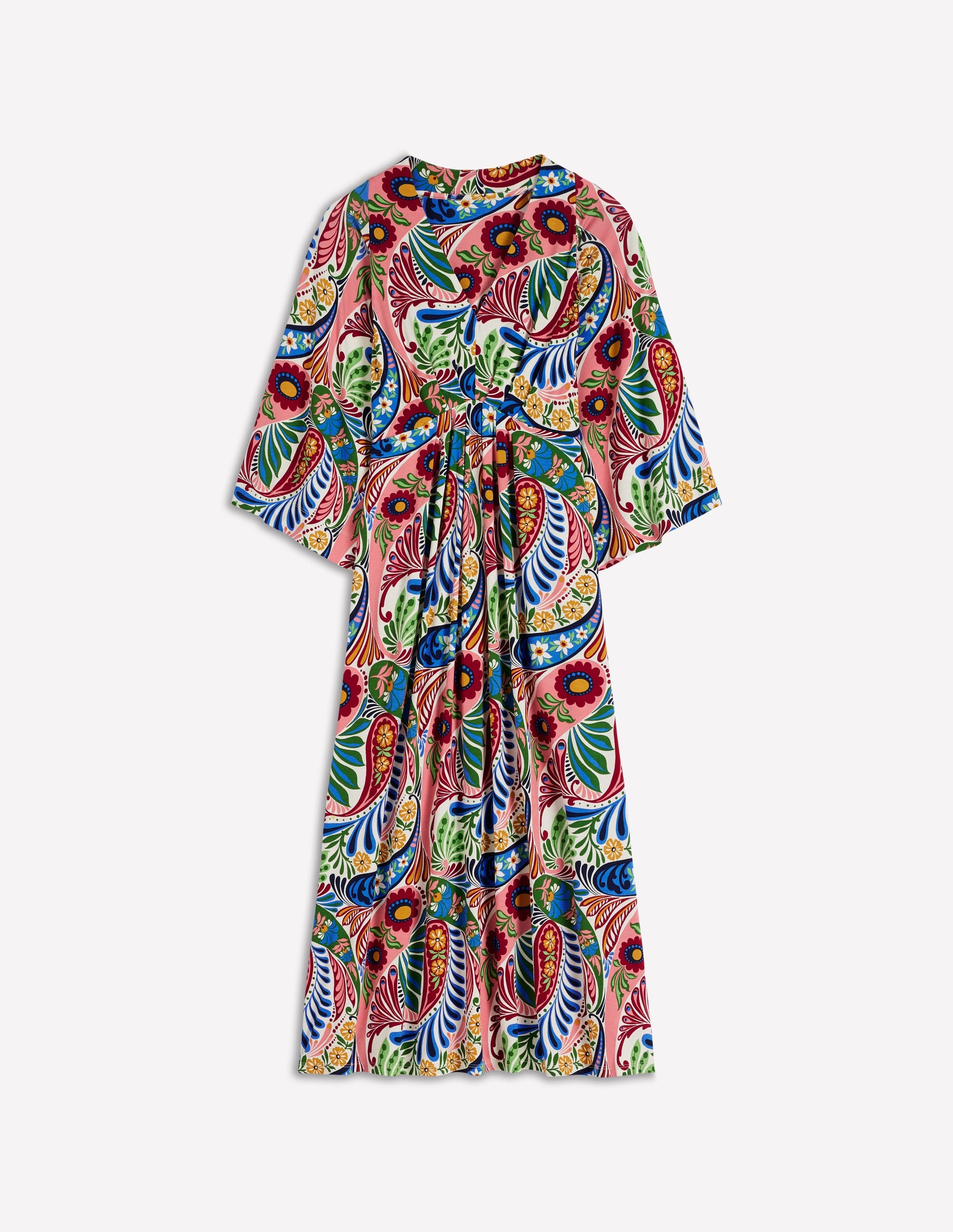 Nell Kimono Midi Jersey Dress-Multi, Enchanted Paisley - Image 7