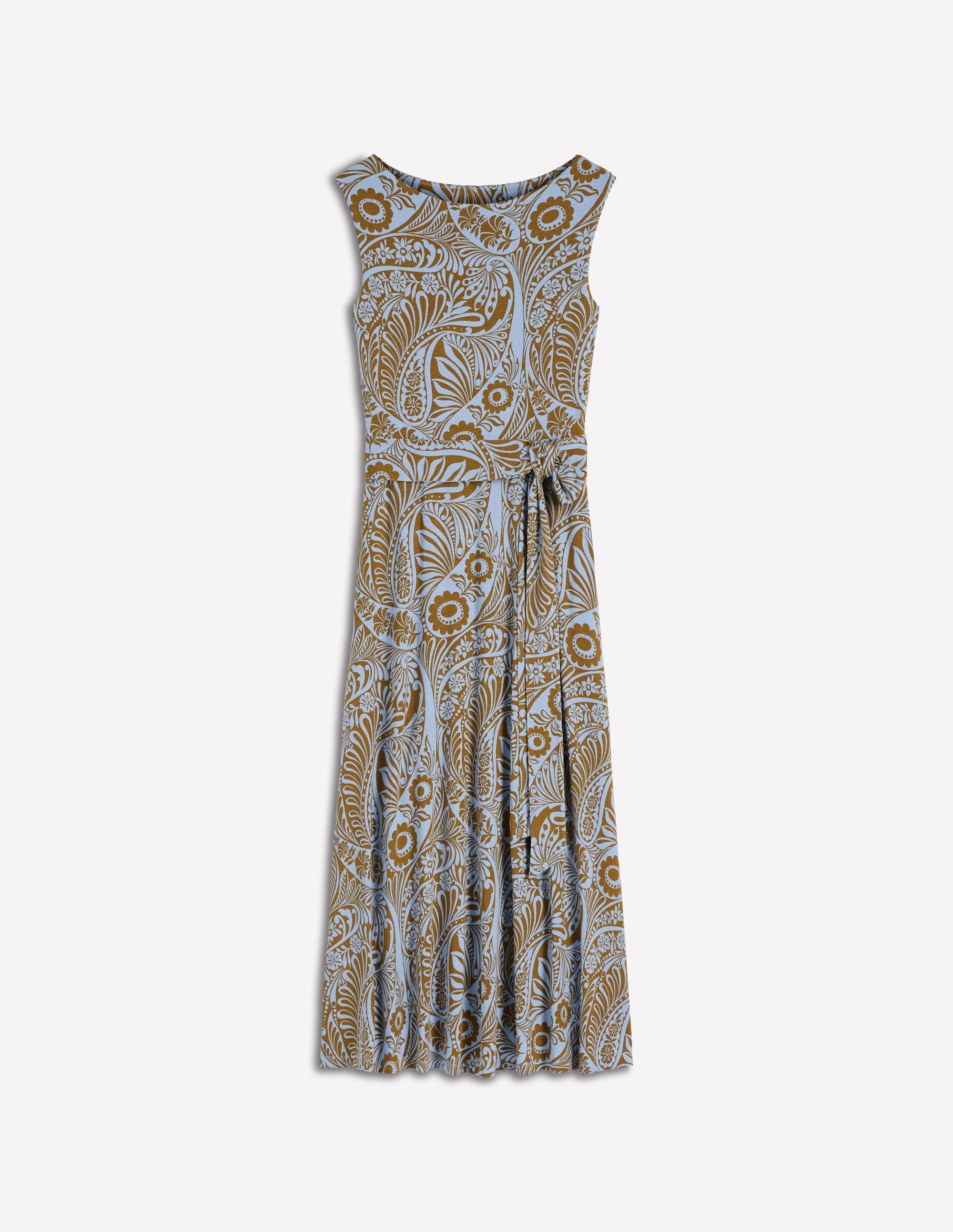 Tamsin Jersey Midi Dress-Blue, Enchanted Paisley - Image 5