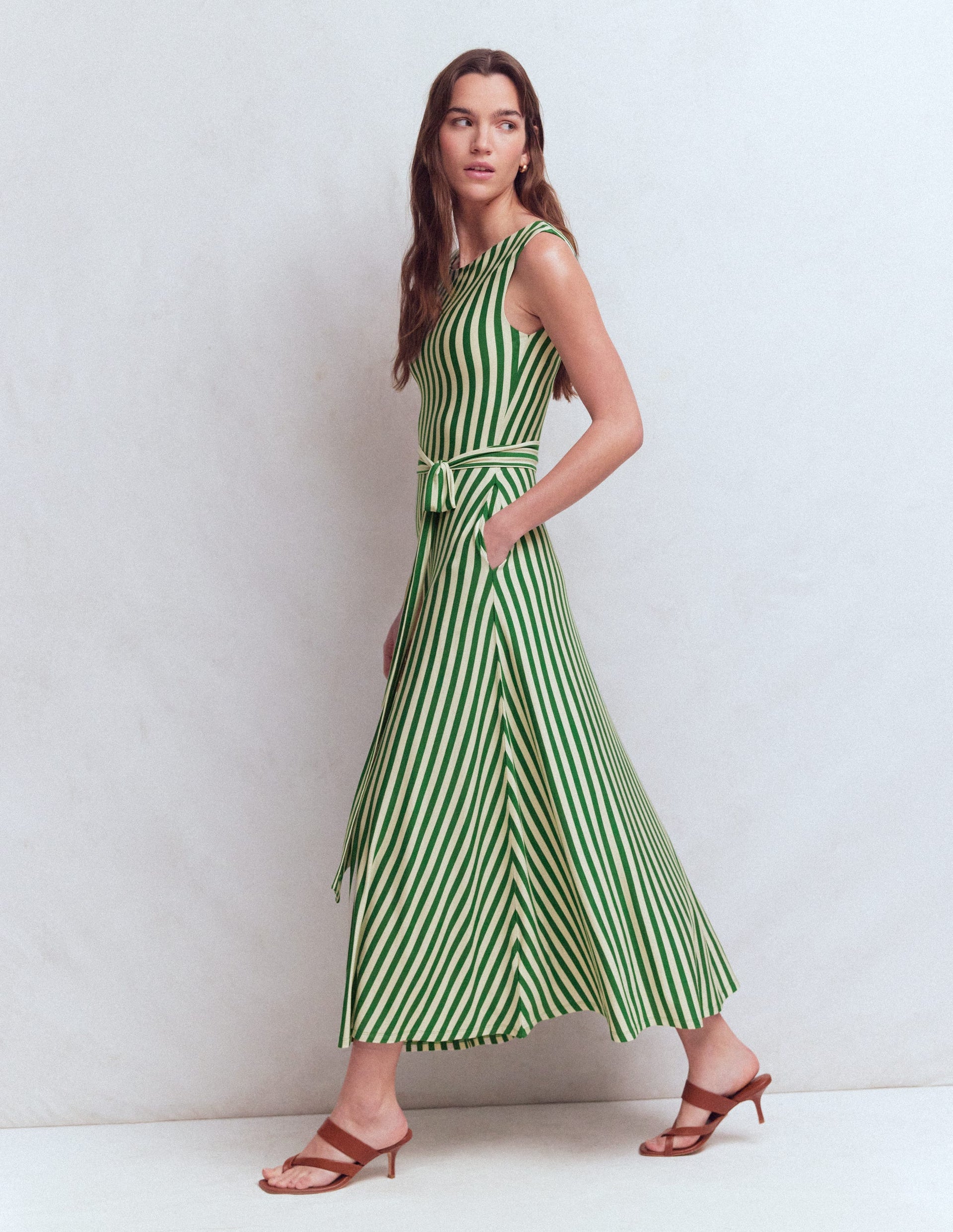 Boden Women's Tamsin Jersey Midi Dress in Green | Size 10 Boden Women's Tamsin Jersey Midi Dress in Green | Size 10