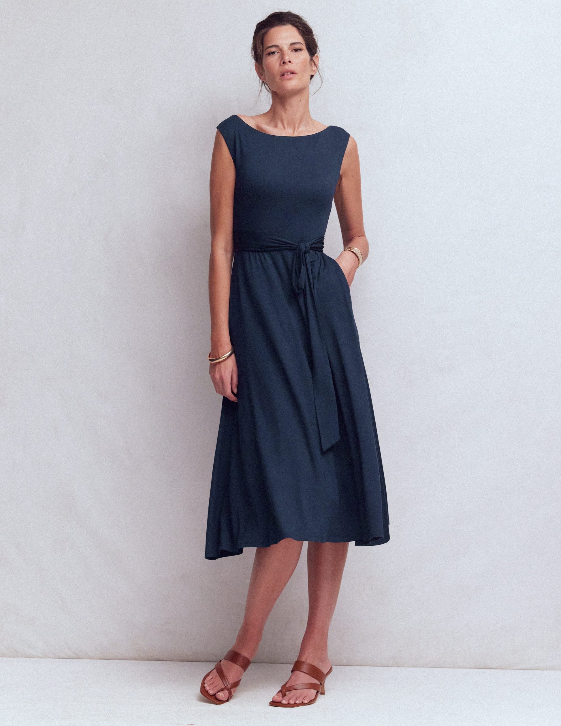 midi dress donkerblauw Boden Women's Tamsin Jersey Midi Dress in Blue