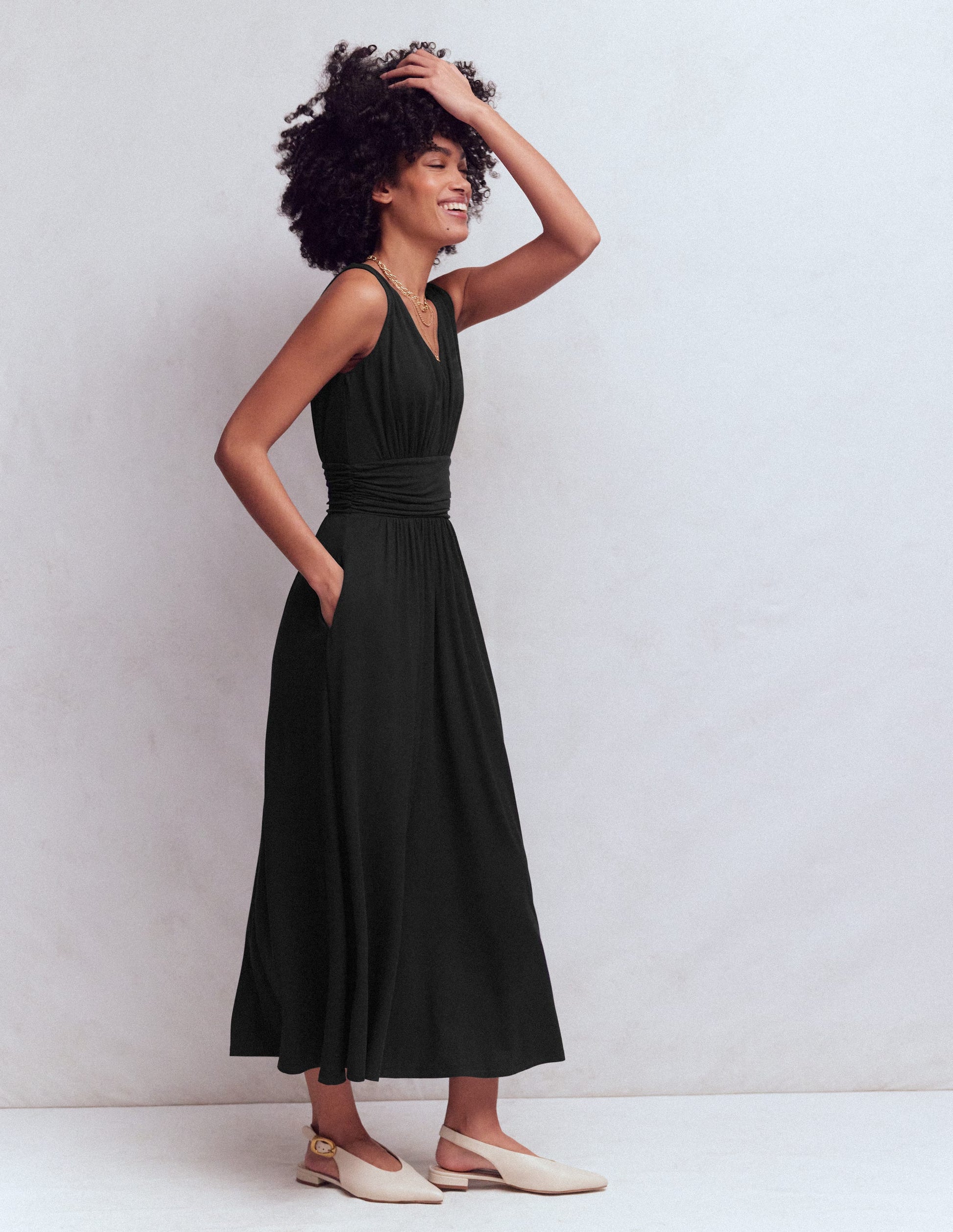 Boden Women's Elodie Jersey Maxi Dress in Black | Size 16/18 Boden Women's Elodie Jersey Maxi Dress in Black | Size 16/18