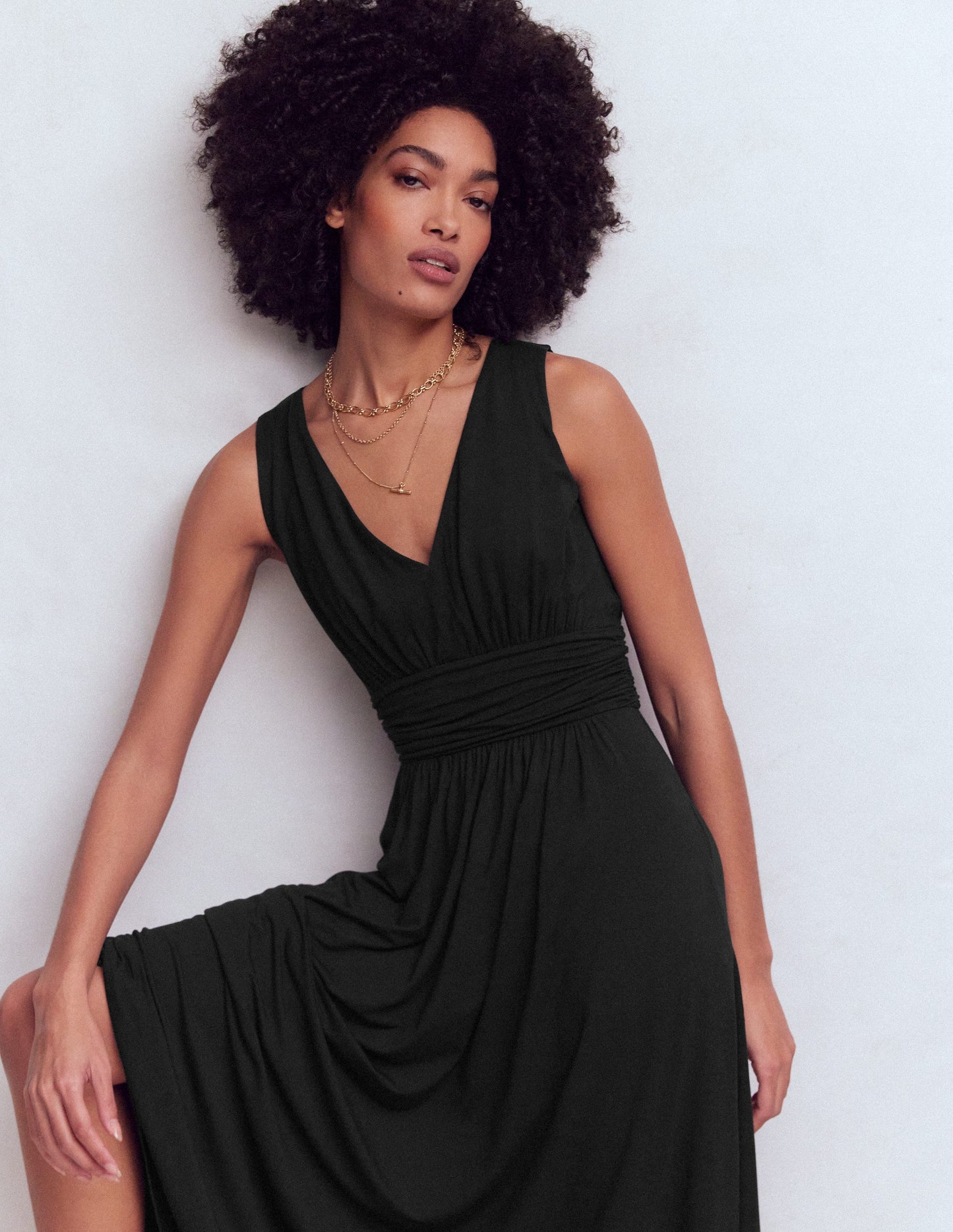 Elodie Jersey Maxi Dress-Black
