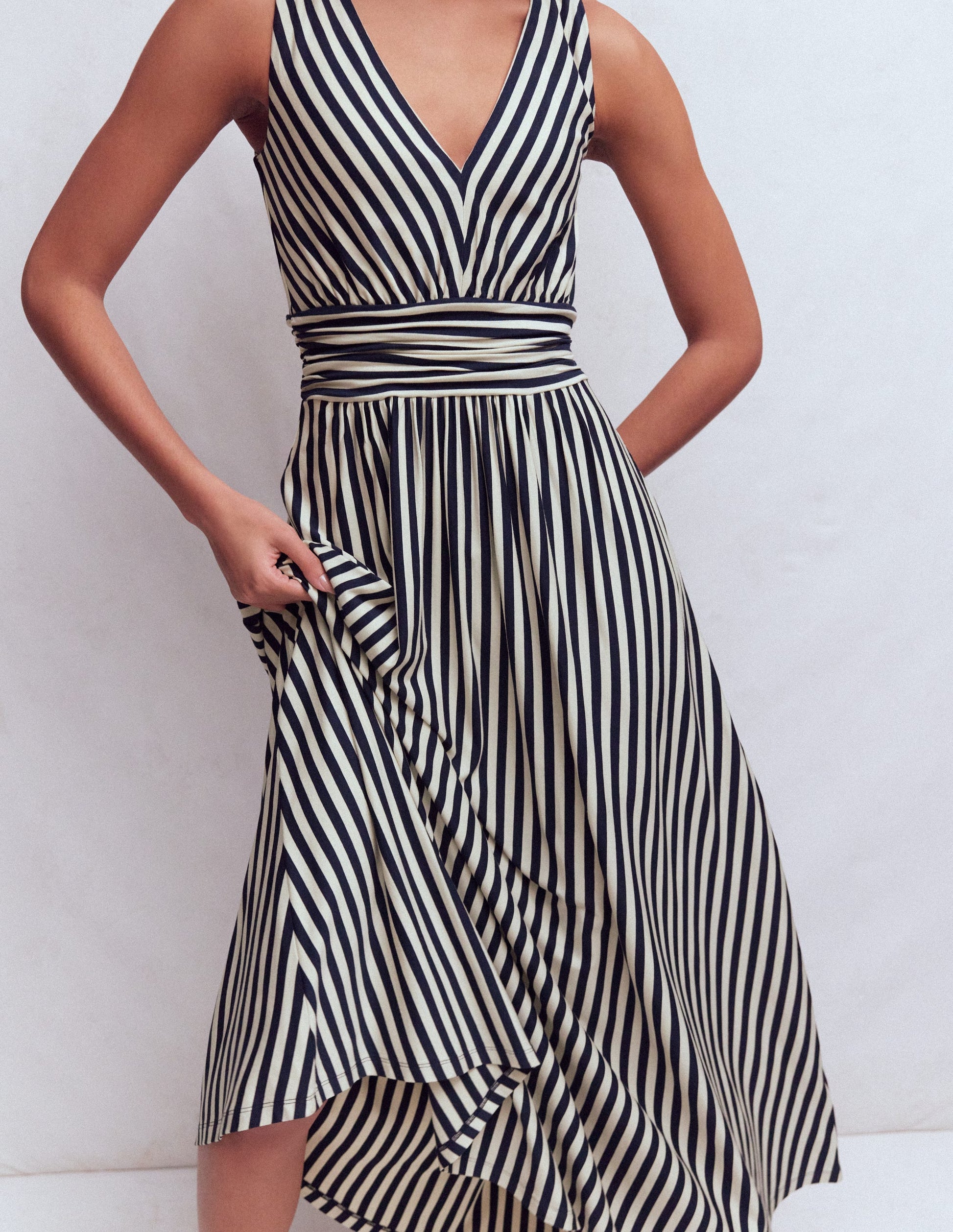 Elodie Jersey Maxi Dress-Navy and Ivory Stripe | Boden USA Elodie Jersey Maxi Dress-Navy and Ivory Stripe | Boden USA