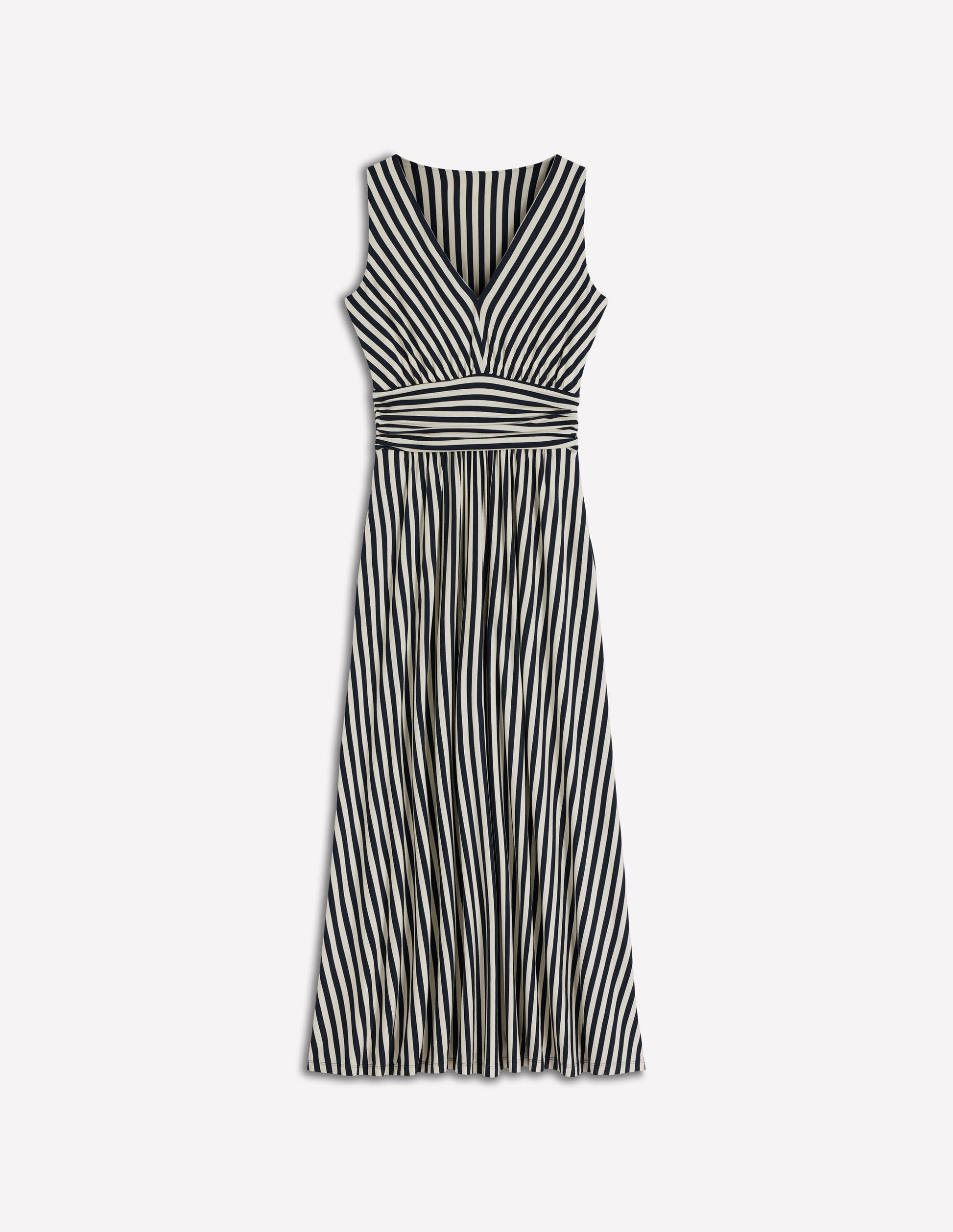 Elodie Jersey Maxi Dress-Navy and Ivory Stripe-5