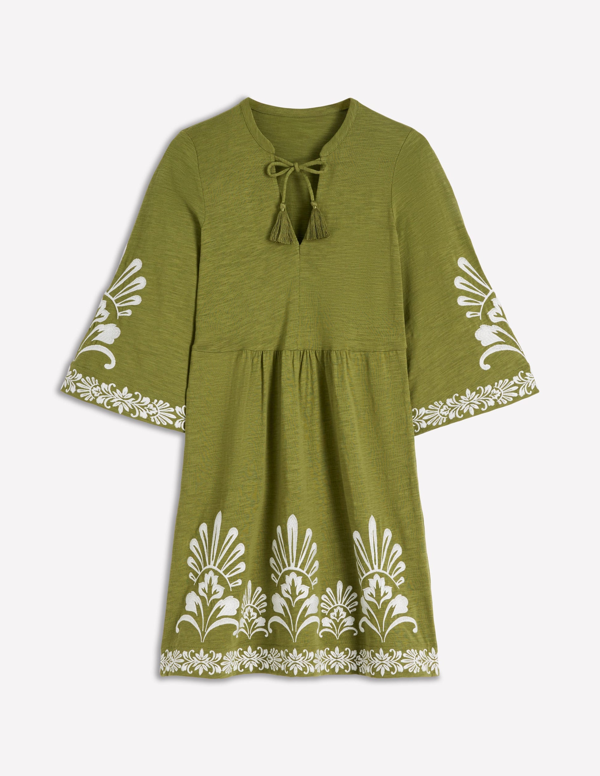 Boden Women's Short Kaftan Jersey Dress in Green | Size 0 Boden Women's Short Kaftan Jersey Dress in Green | Size 0