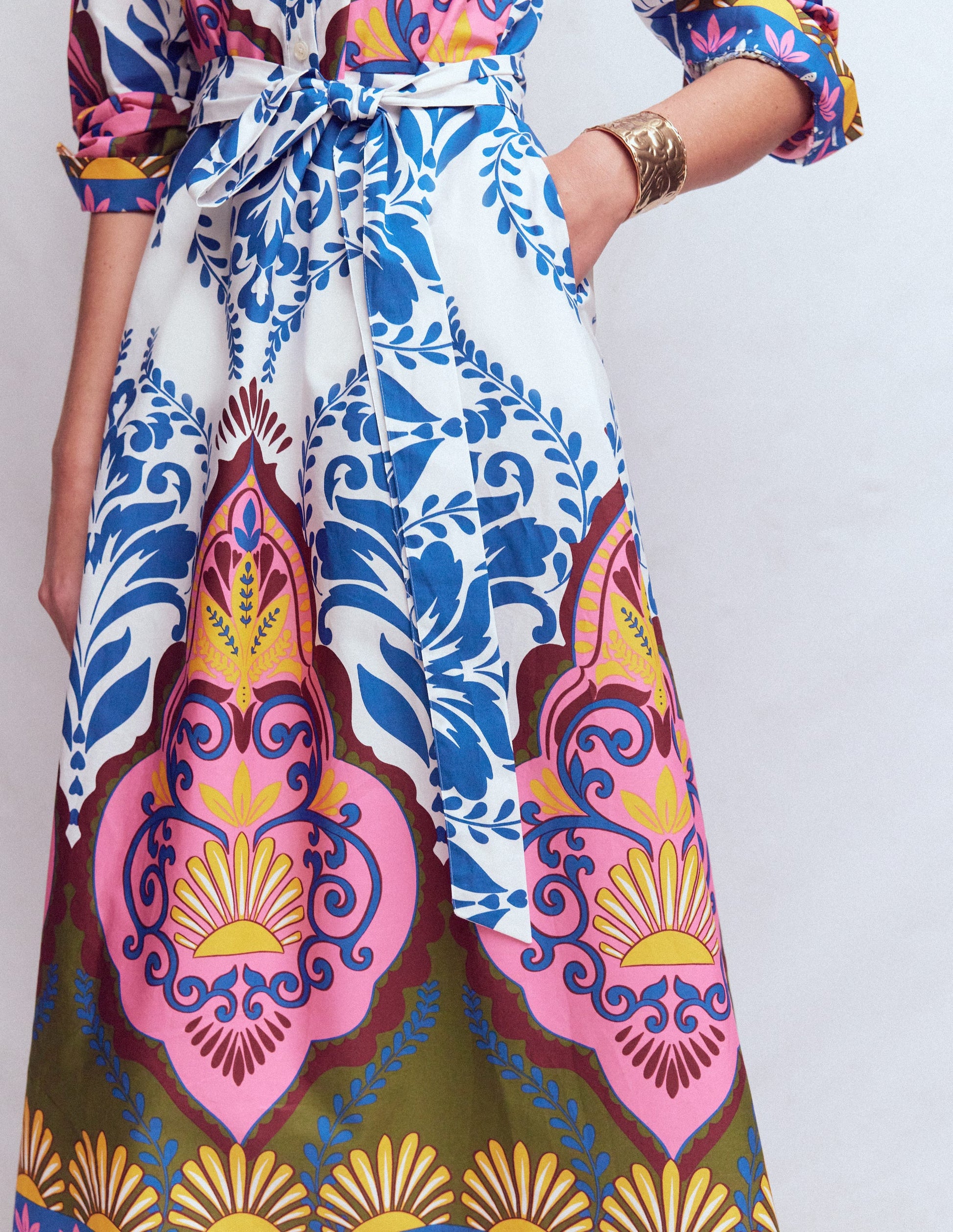 Ava Cotton Midi Dress-Multi, Ornamental Garden Ava Cotton Midi Dress-Multi, Ornamental Garden