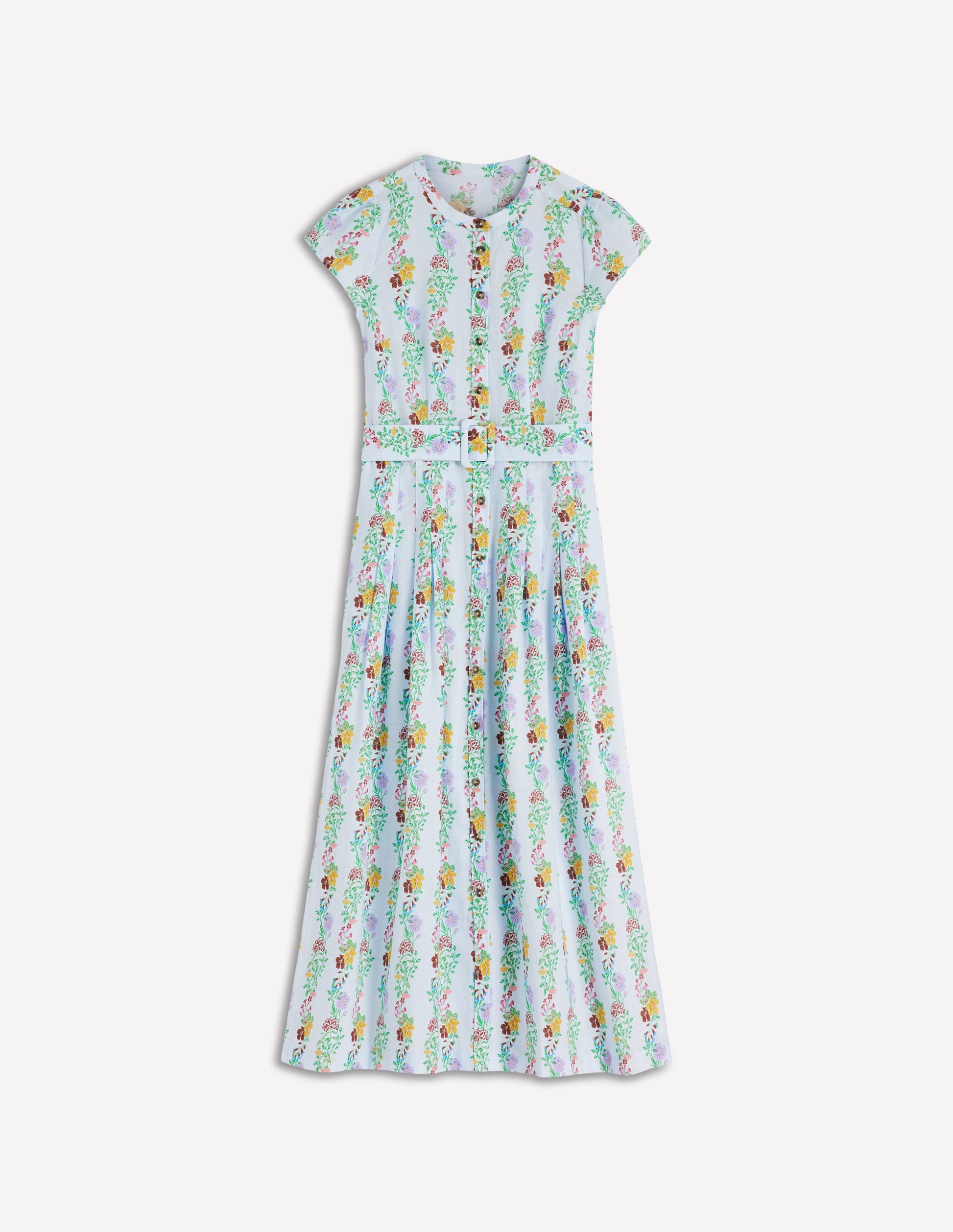 Boden Women's Arabella Linen Blend Dress in Blue | Size 10 Boden Women's Arabella Linen Blend Dress in Blue | Size 10