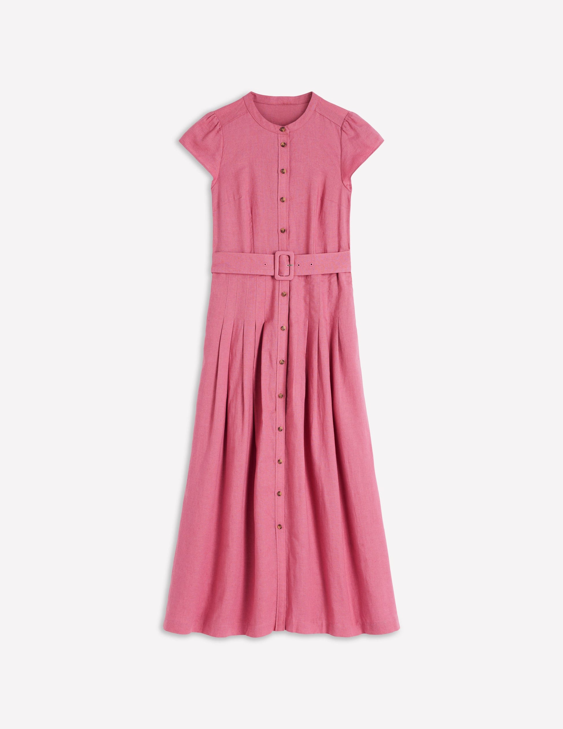 Arabella Linen Blend Dress-Pink Heather