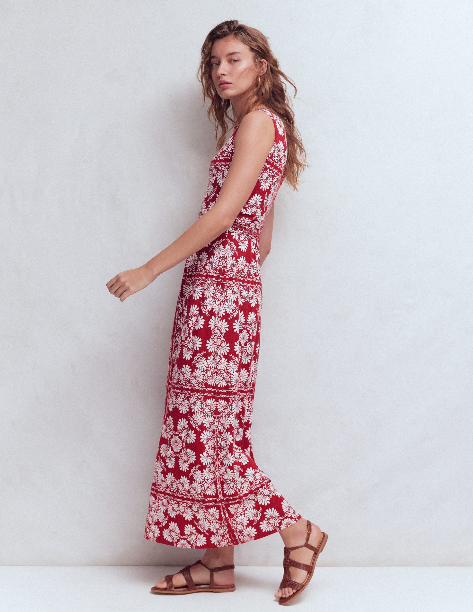Boden Women's Antonia Jersey Maxi Dress in Red | Size 16/18 Boden Women's Antonia Jersey Maxi Dress in Red | Size 16/18