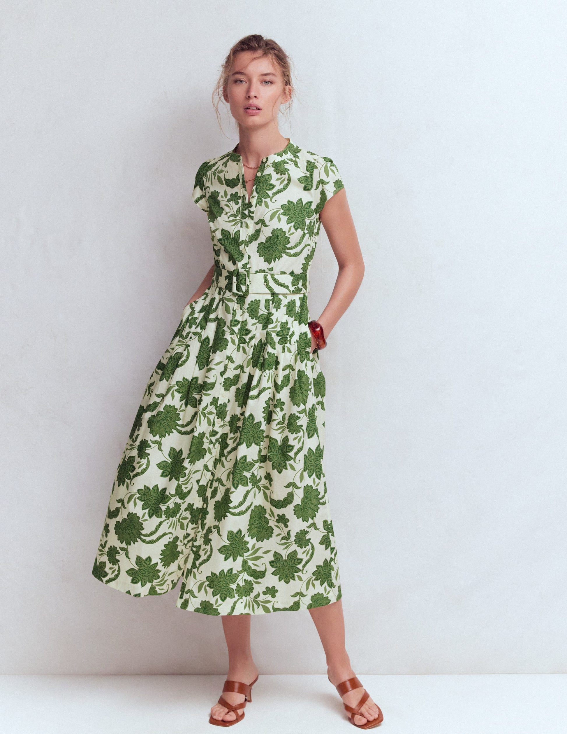 Arabella Cotton Maxi Dress-Green Elegant Blossom | Boden USA Arabella Cotton Maxi Dress-Green Elegant Blossom | Boden USA